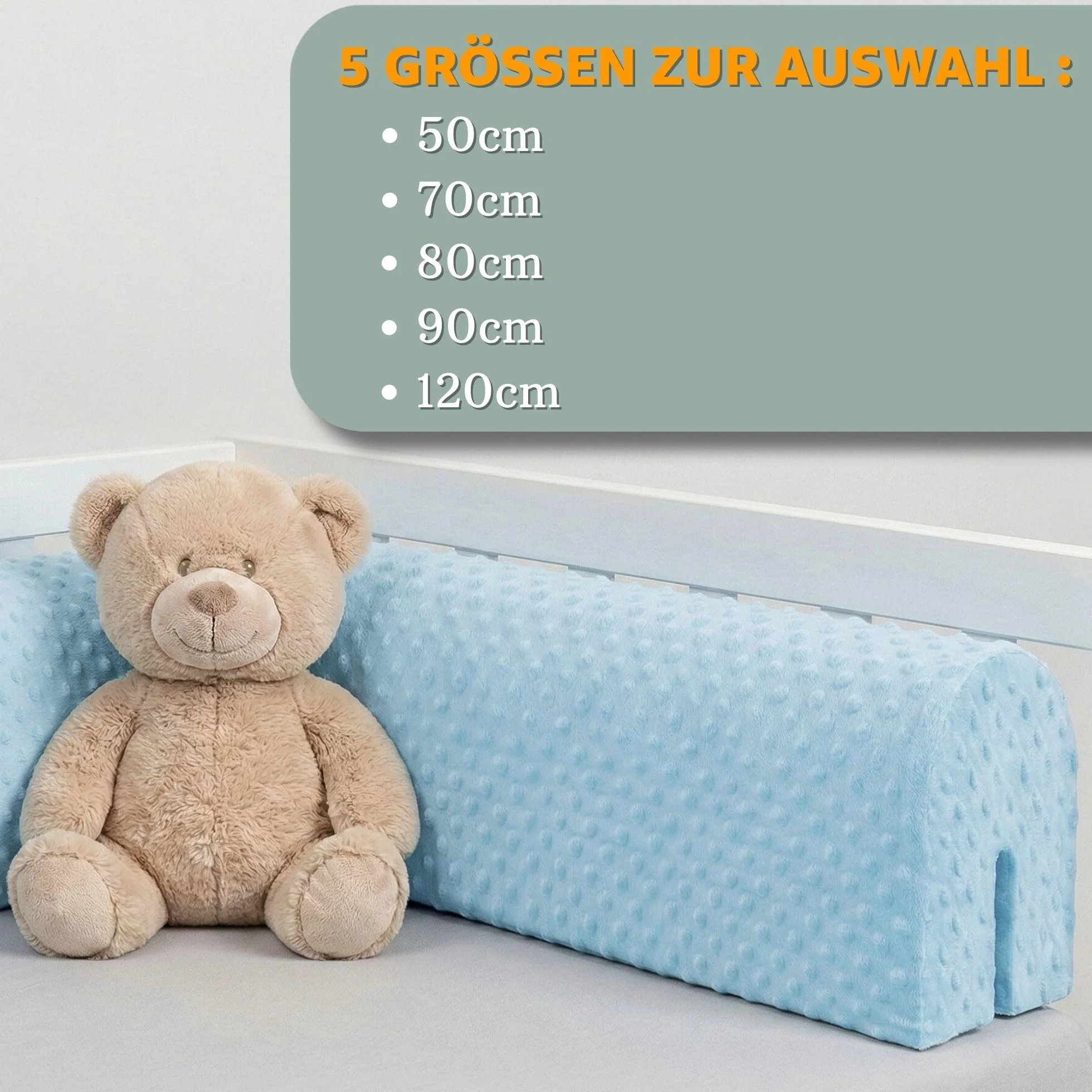 Totsy Baby Paracolpi lettino neonato antisoffoco 120 cm Oeko-Tex Grigio Chiaro