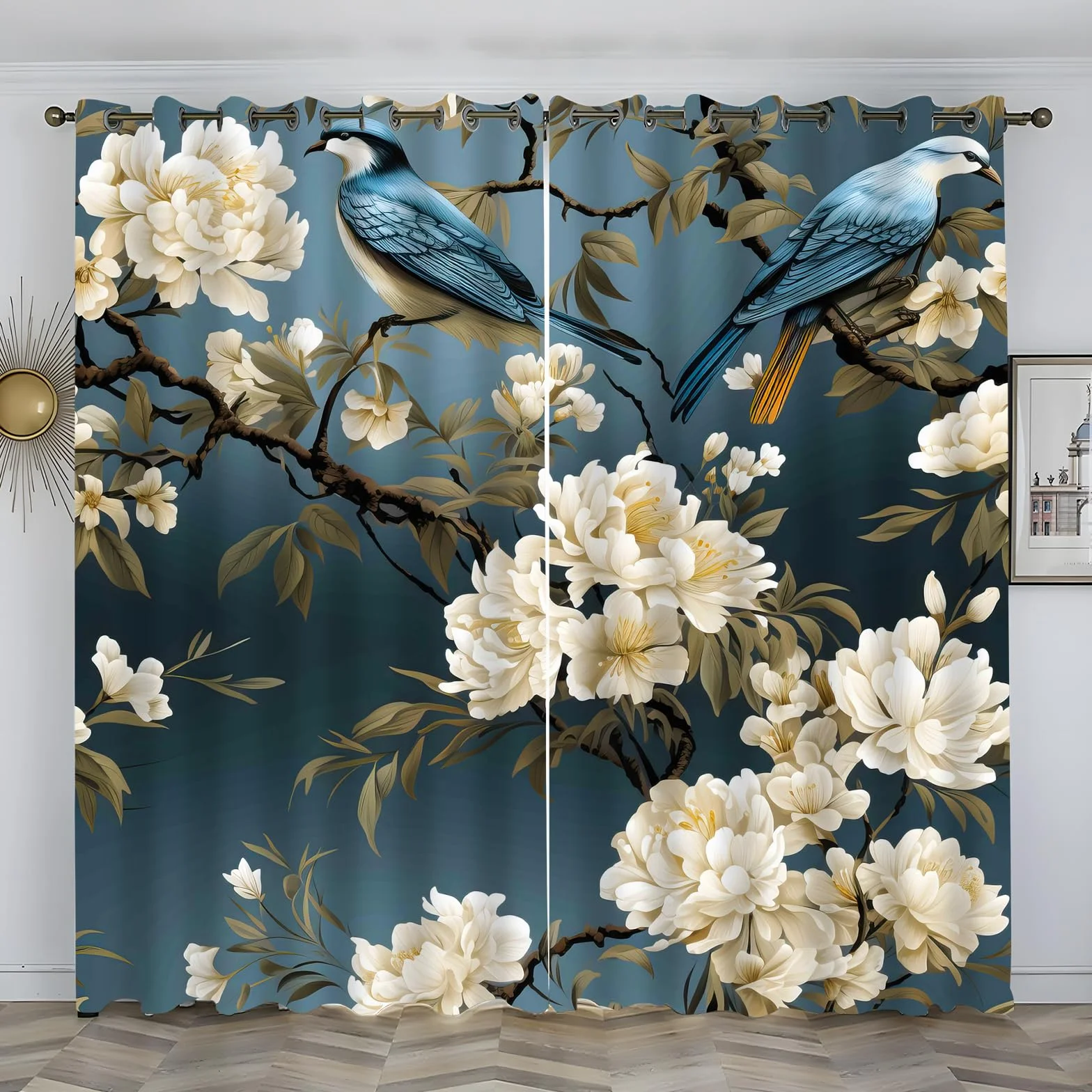 Tende Oscuranti Termiche 2 Pezzi con Occhielli Blu 140x300 cm per Interni