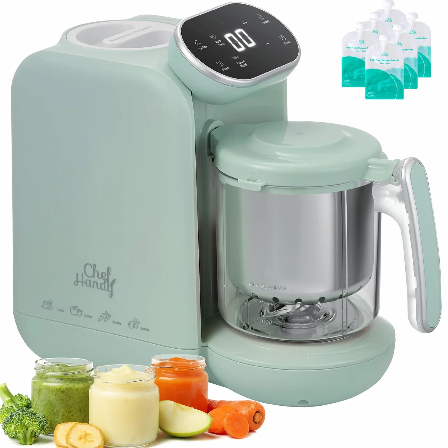 Chefhandy Cuocipappa Multifunzione 5-in-1, Omogeneizzatore e Cuoci Pappa per Neonati