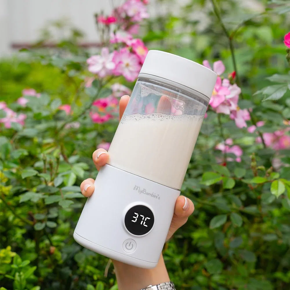Scaldabiberon thermos di MyBambini scaldabiberon thermos per bambini in viaggio, scaldabiberon ricaricabile, riscaldamento rapido, 4 impostazioni di temperatura, riscalda fino a 8 biberon