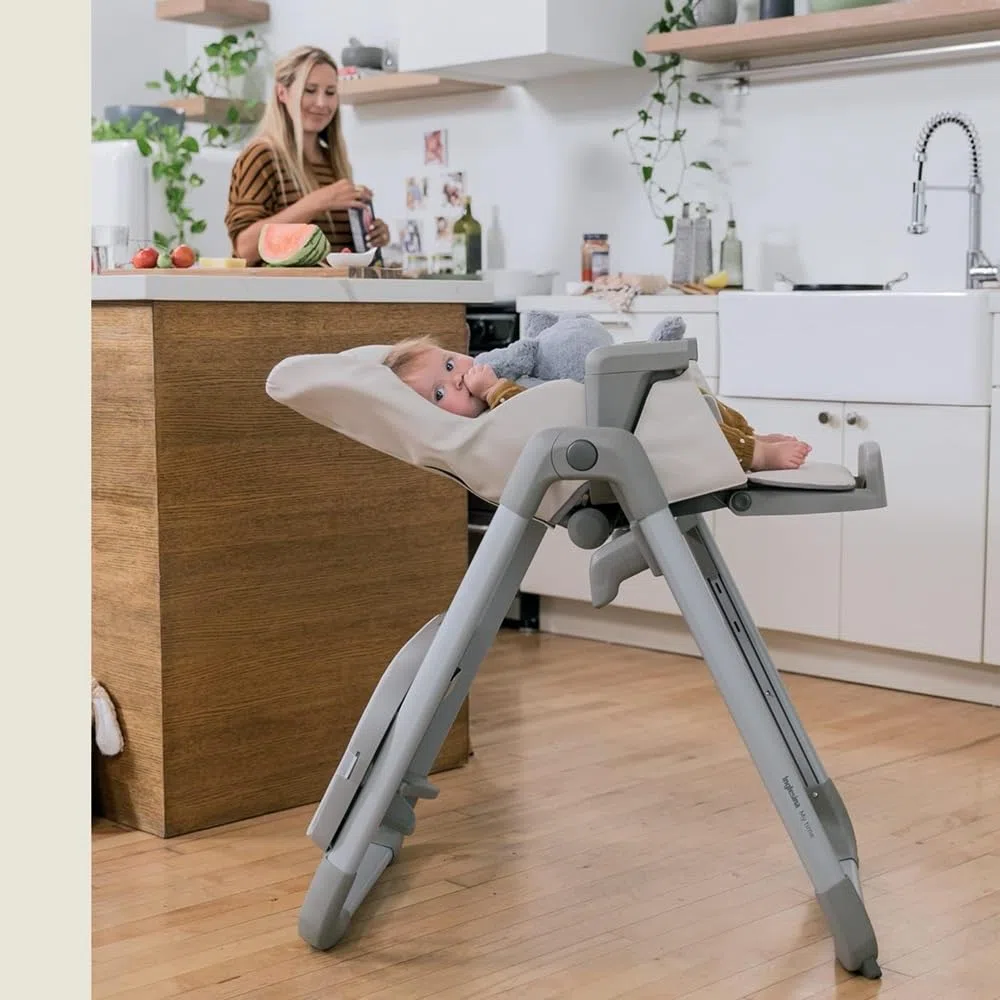 Inglesina My Time Seggiolone Pappa, Butter, Reclinabile dalla Nascita ai 36 Mesi, Pieghevole, Design Moderno, Comfort e Igiene Massimi