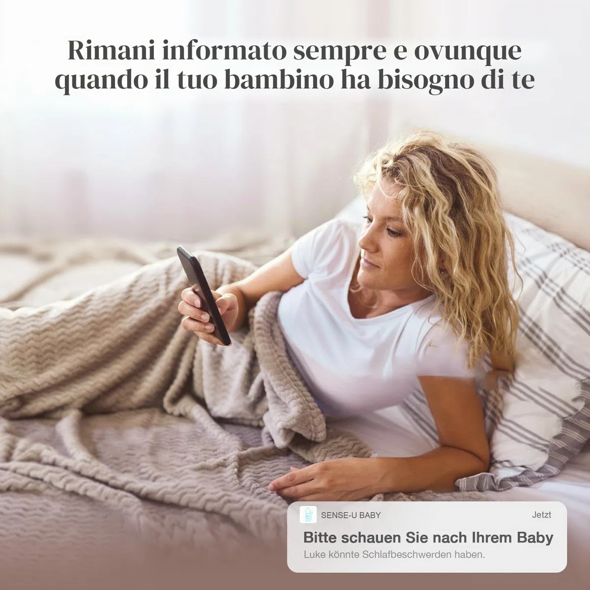 Sense-U Smart Socket (lungo) Baby Monitor con indicatore di sonno e notifiche, monitora la frequenza cardiaca e il movimento per la tranquillità, il monitor del piede