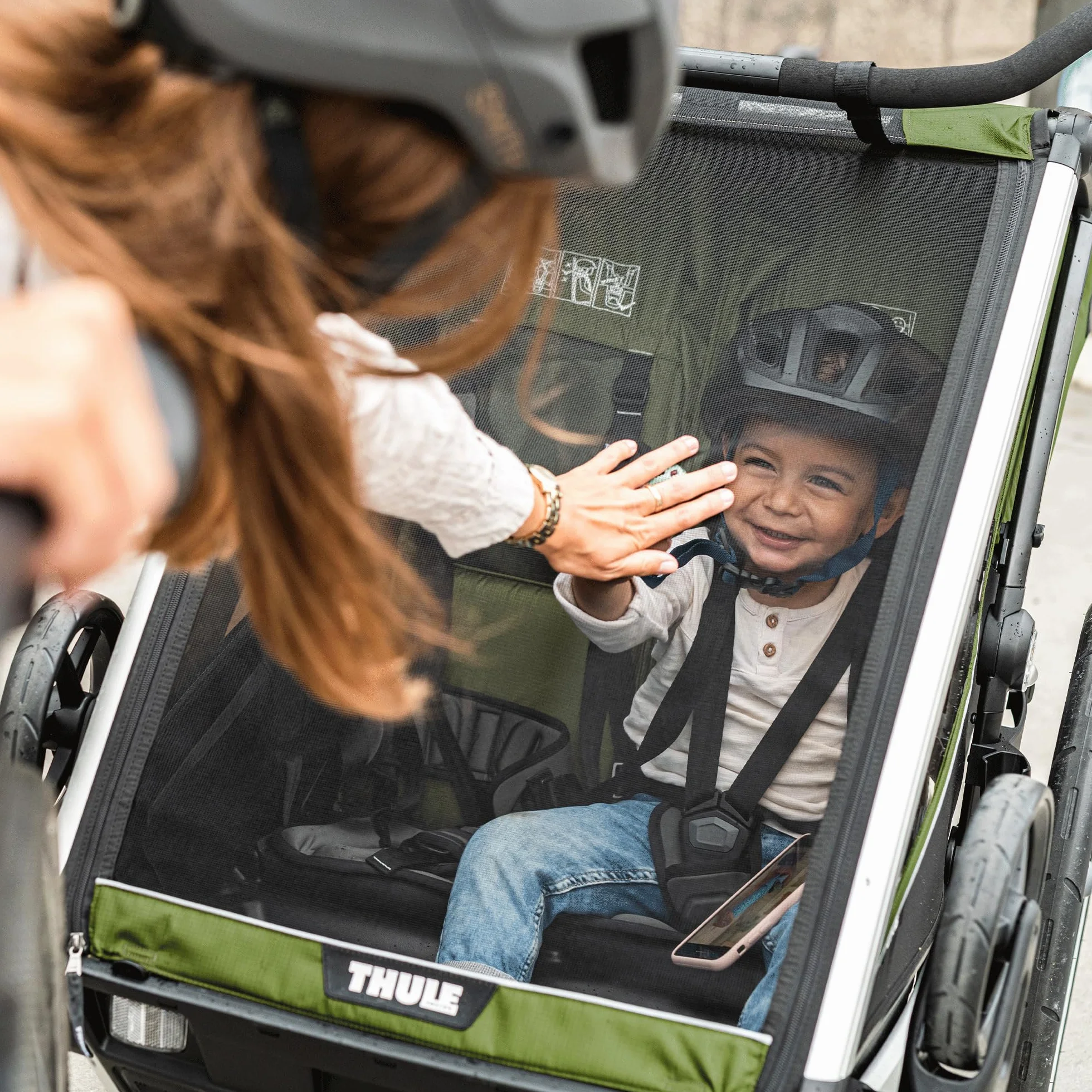 Thule Chariot Cab Rimorchio Per Bici Multisportivo Aluminum/cypress green, One-Size