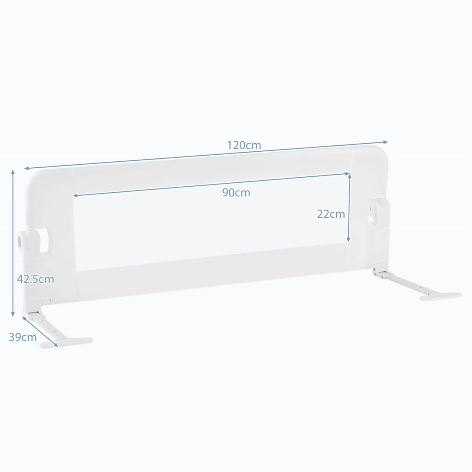 LIFEZEAL Sponda Letto Pieghevole, Sponda Letto di Sicurezza per Bambini in Tessuto Oxford e PP, Sponda Letto per Bambini 120x42,5 CM, Protezione Anticaduta (Bianco)
