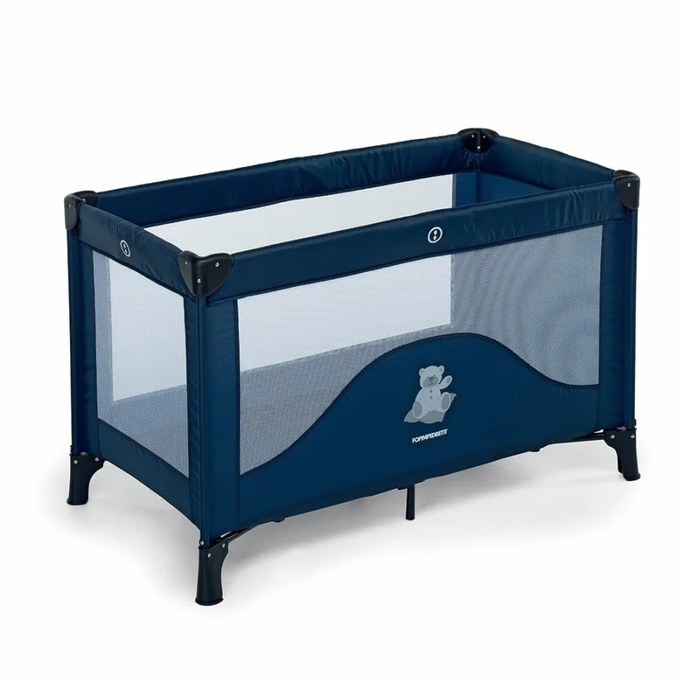 Foppapedretti Lettino da Viaggio Teddytour Pieghevole 78x67x127 cm Blu