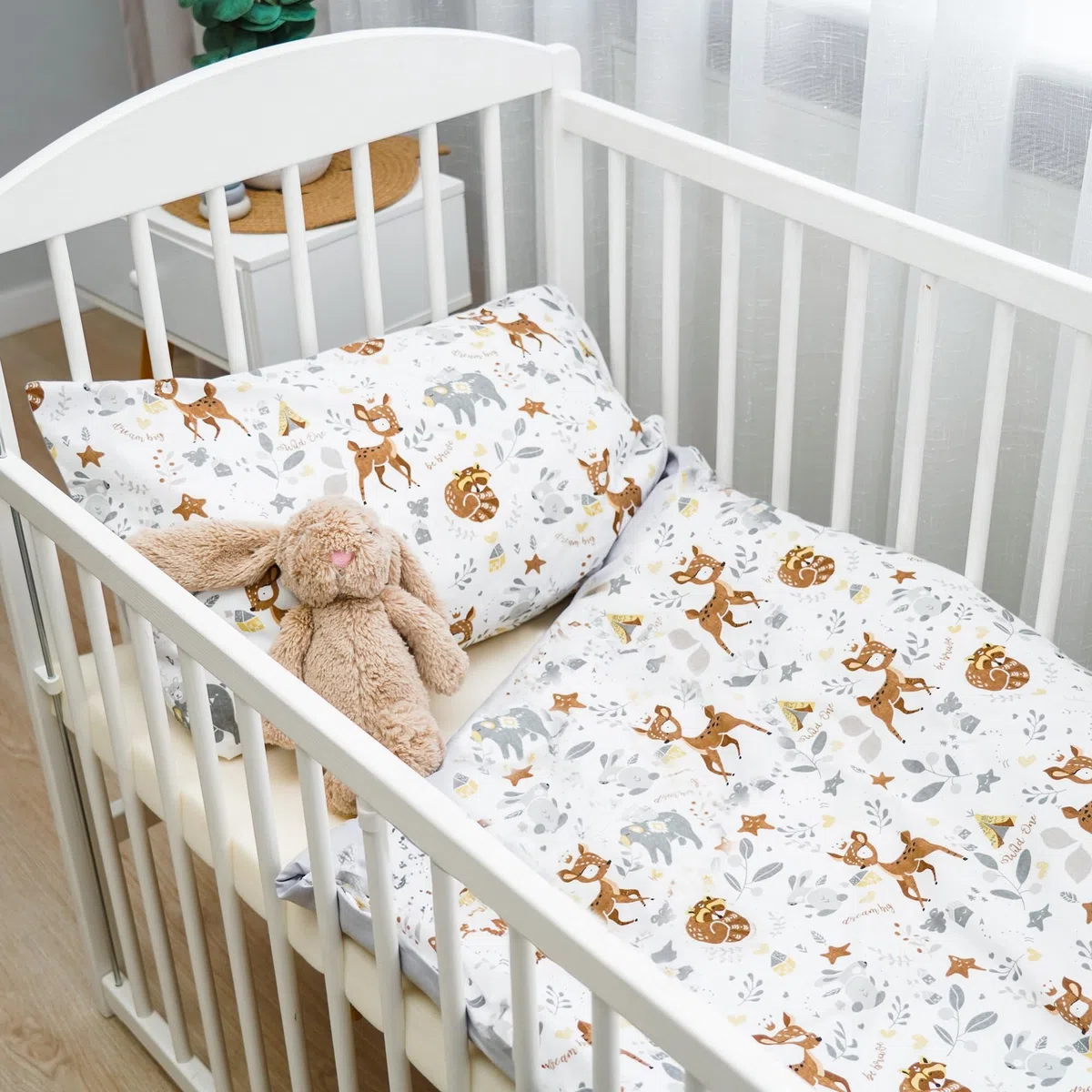 Totsy Baby Copripiumino per bambini 90 x 120 cm - set di lenzuola per bambini con federa 60 x 40 cm in cotone cervo