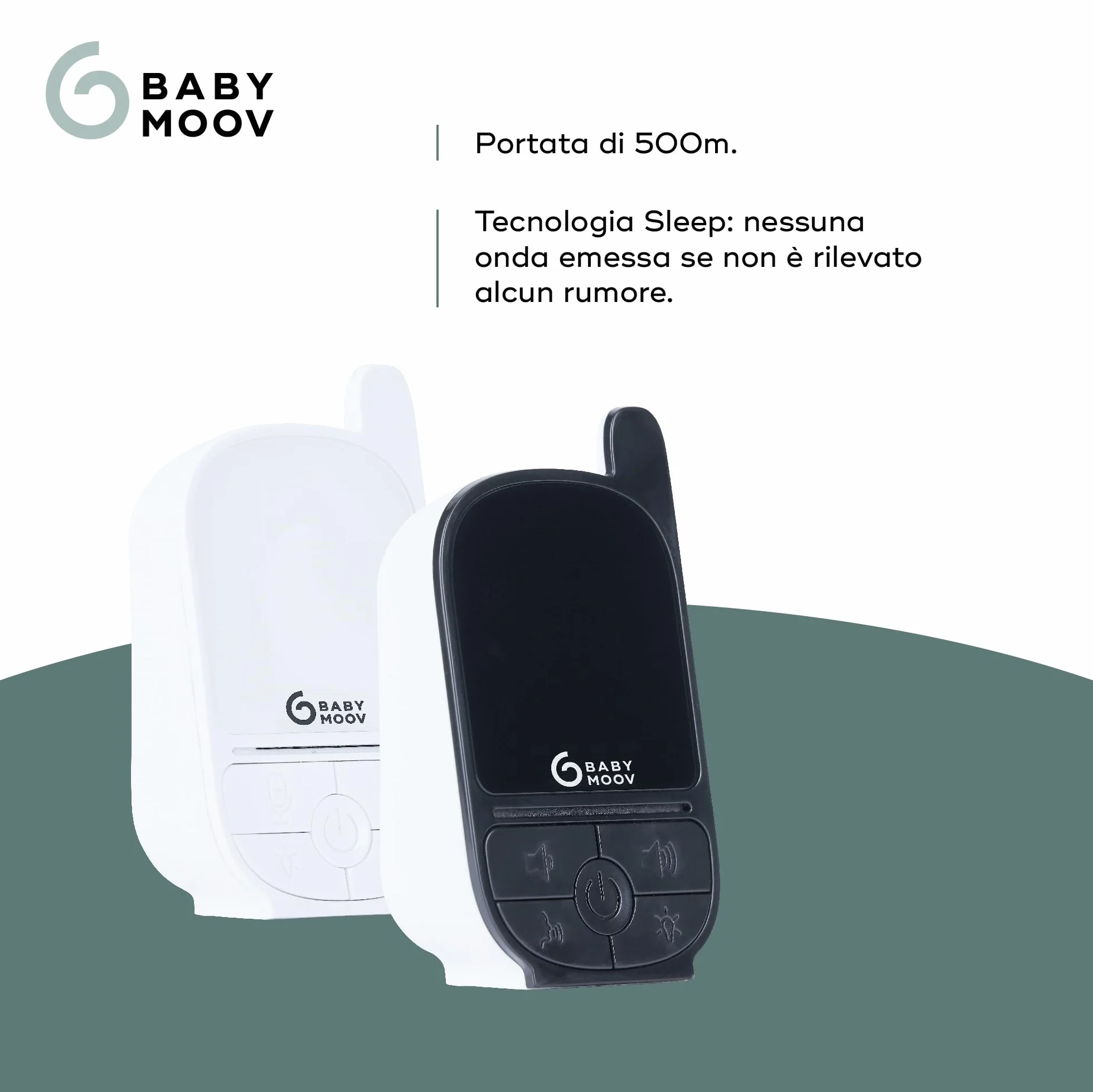 Babymoov Handy Care Babyphone Audio Sleep VOX 500 m Luce notturna