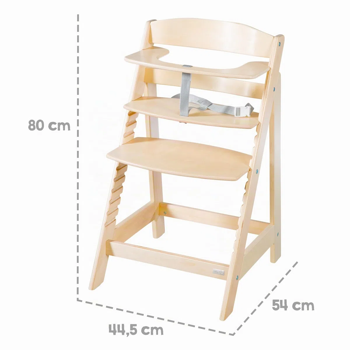 roba Seggiolone Evolutivo Sit Up Flex 2 in 1, Altezza Regolabile, dai 6 Mesi fino ai 70 kg, con Poggiapiedi, Robusto ed Ergonomico, Legno Naturale