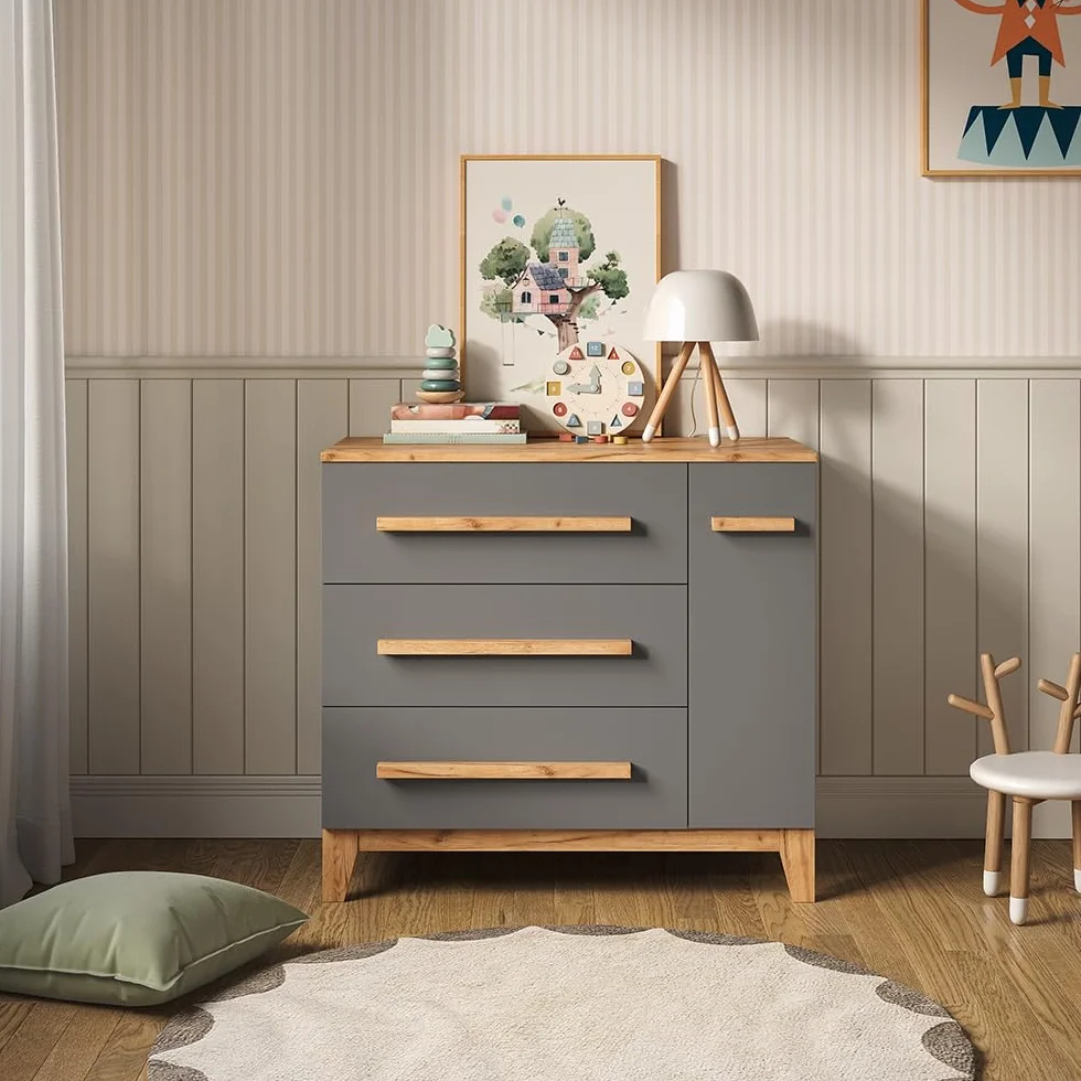 VitaliSpa Fasciatoio Malia Grigio Artisan 98 x 98 cm con cassetti