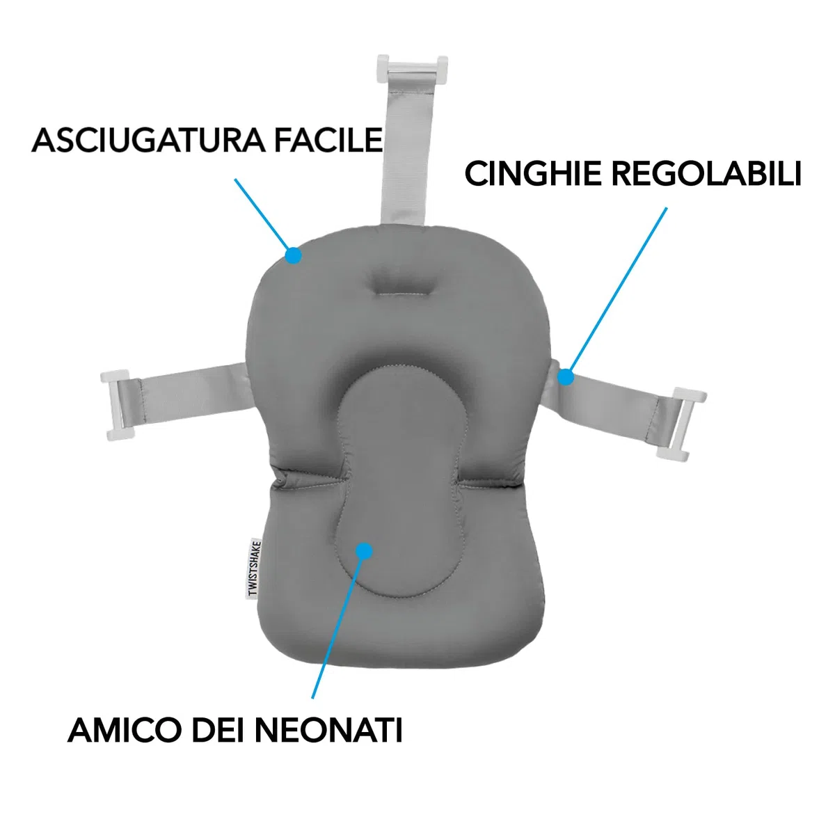 Twistshake Kit per il Bagnetto dei Bambini - Set di 3 | Vaschetta Pieghevole + Cuscino + Tazza di Bagno | Leggero-Portatile-Facile da Pulire | Design Ergonomico | Senza BPA/BPS