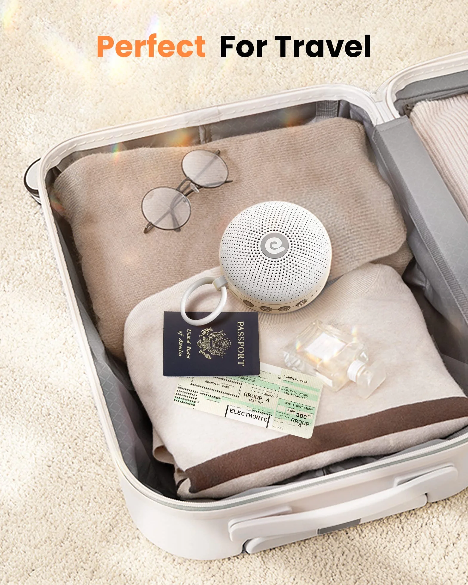 Dreamegg Macchina Rumori Bianchi per Neonato - D11 White Noise Machine Portatile con 21 Suoni Rilassanti, Max 60H di Lunga Durata, Accessori Neonato 0+ Mesi, Regalo per Neonati