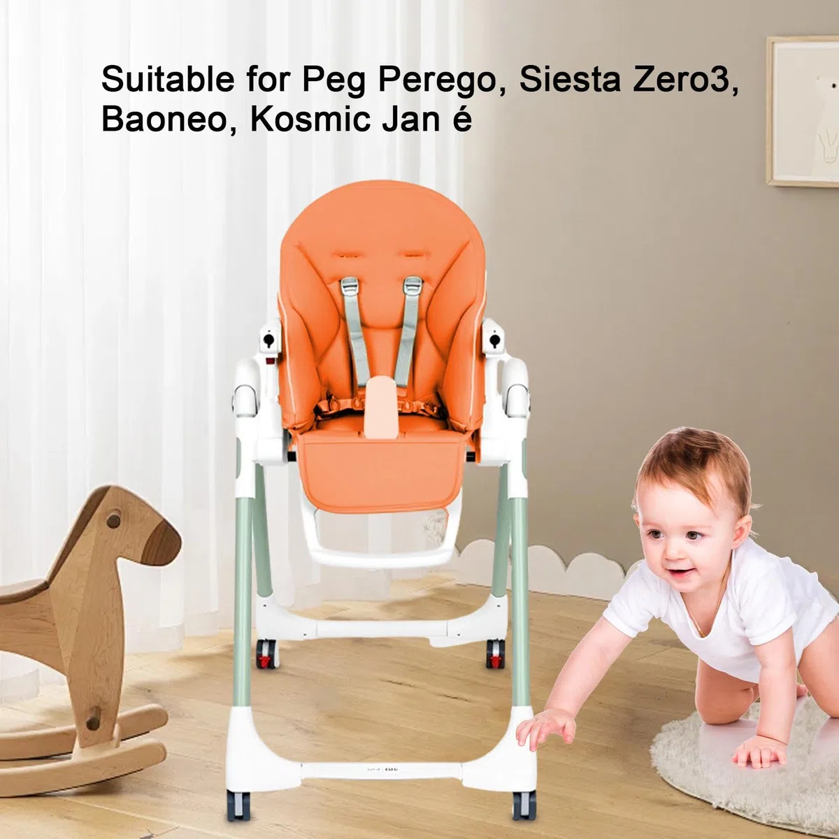 Peg-Perego - Coprisedia per seggiolone Siesta Zero3, Baoneo, Kosmic Jané, in pelle PU, morbida, confortevole, leggera e traspirante, cuscino di ricambio per sedia da pranzo