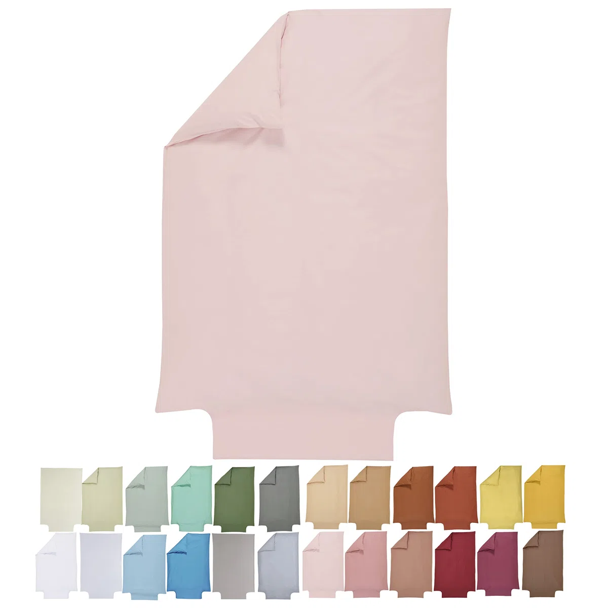 P'tit Basile - Copripiumino per bambini 75 x 120 cm o 80 x 120 cm - 100% cotone biologico - rosa cipria - Certificato senza sostanze chimiche o nocive - Lettino culla 60x120 70x140