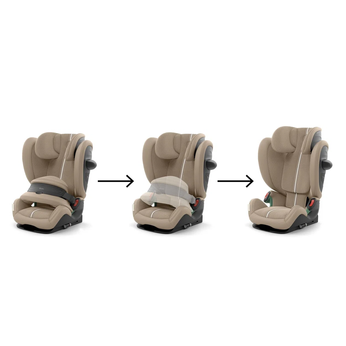 CYBEX Gold Pallas G3 i-Size Plus Seggiolino Auto , 76 - 150 cm, da circa 15 mesi a circa 12 anni (da circa 9 a 50 kg), Almond Beige