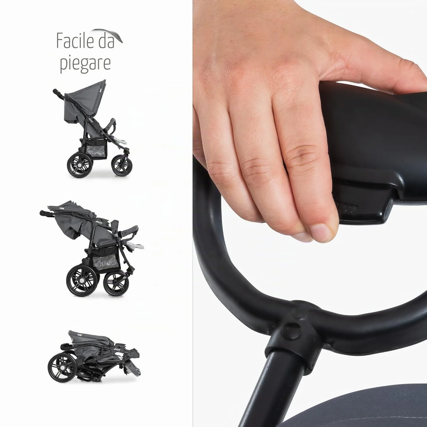 Hauck Roadster Duo SLX Passeggino Gemellare Doppio Dalla Nascita Fino a 30 kg Compatibile con Navicella Morbida 2in1 Pieghevole Compatto Grigio Argento