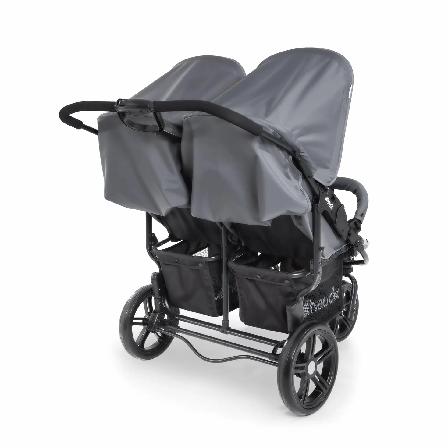 Hauck Roadster Duo SLX Passeggino Gemellare Doppio Dalla Nascita Fino a 30 kg Compatibile con Navicella Morbida 2in1 Pieghevole Compatto Grigio Argento