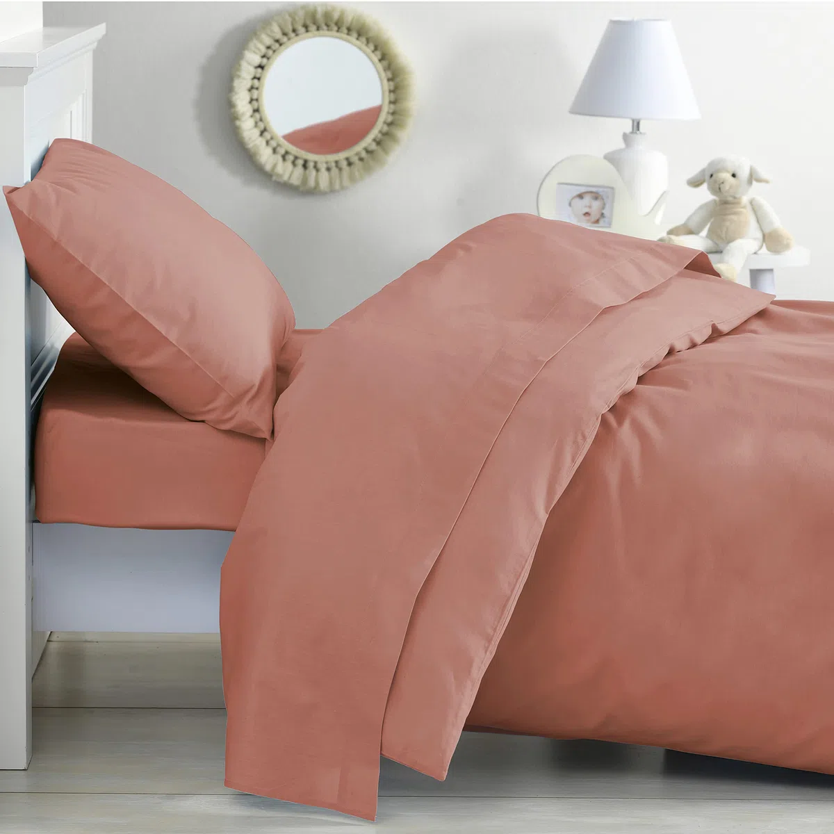 P'tit Basile - Copripiumino per bambini 100 x 135 cm o 100 x 140 cm - 100% cotone biologico - Rosa Antico - Certificato senza sostanze chimiche o nocive - Lettino culla 60x120 70x140