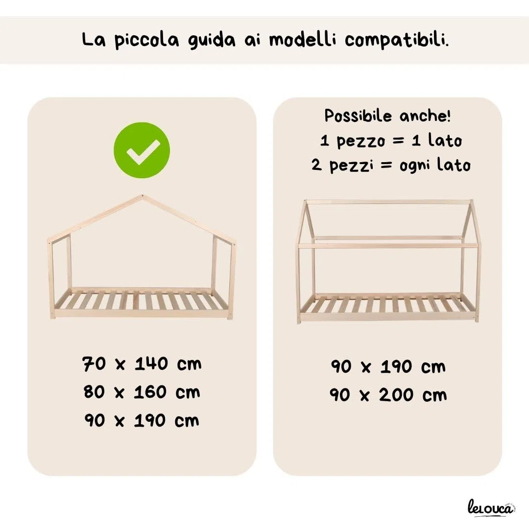 Tenda Letto Bambini Cotone Bio Beige, 100 x 350 cm, Tenda Letto Montessori, Set di decorazioni per la cambretta dei bambini con elementi decorativi e foglia inclusa