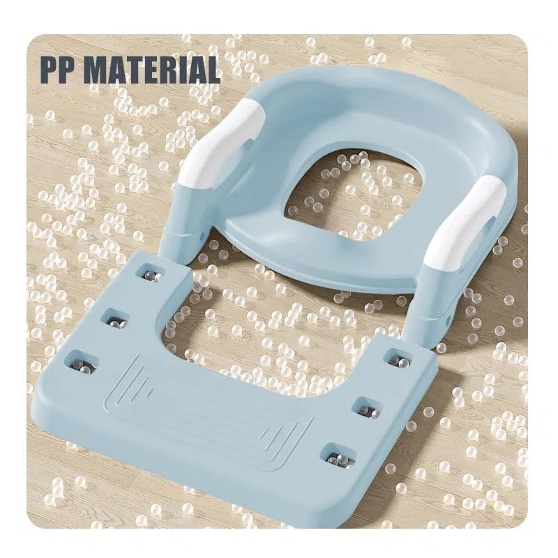 Riduttore WC per bambini, rialzo WC per bambini, per ragazzi e ragazze, adattatore WC per bambini con cuscino, antischizzi e antiscivolo, PVC (blu)