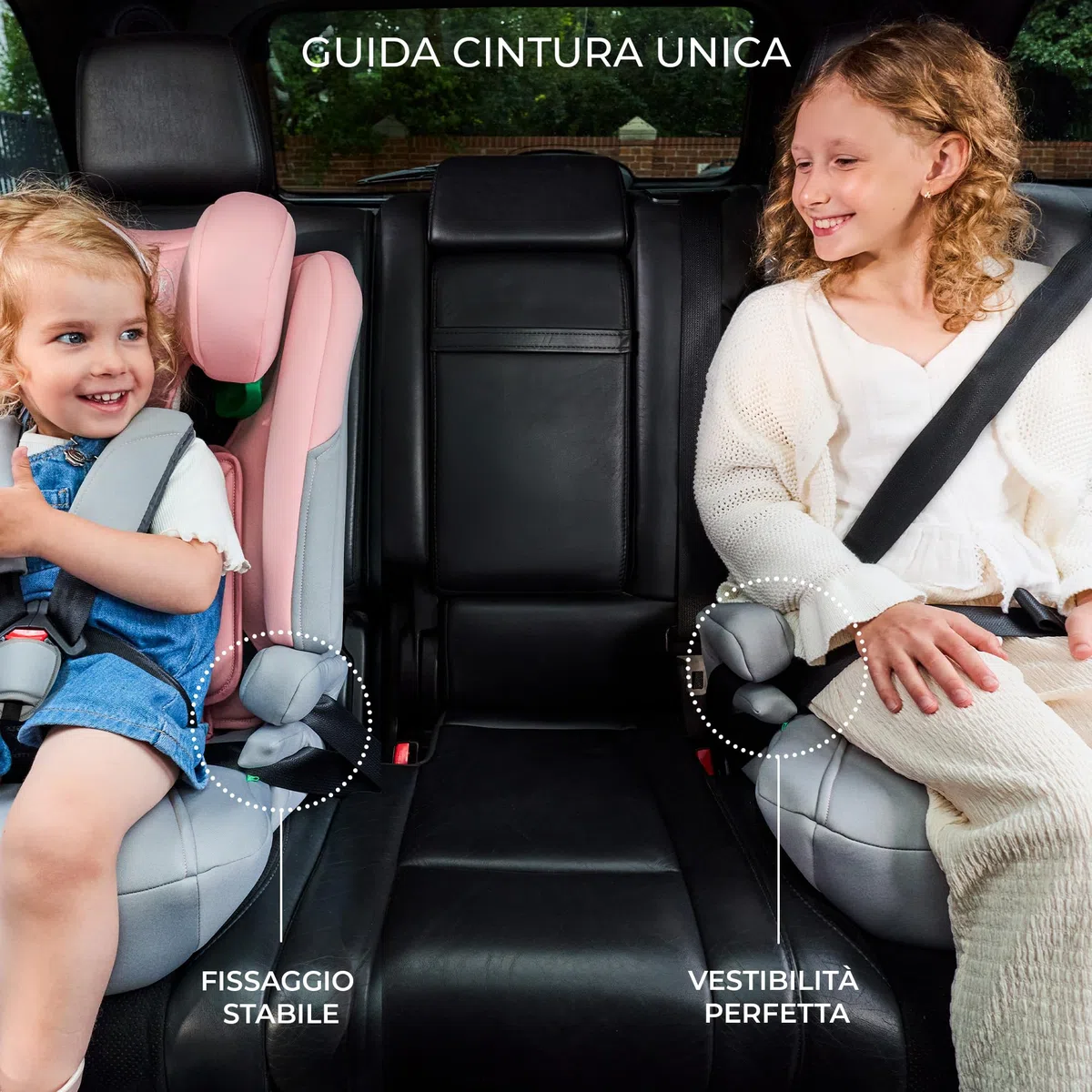 Kinderkraft I-COMFY, Seggiolino auto, Per bambini, Regolabile (76-150 cm), Schienale regolabile, Cintura di sicurezza a 5 punti, EASY GROW SYSTEM, Facile installazione, Nero