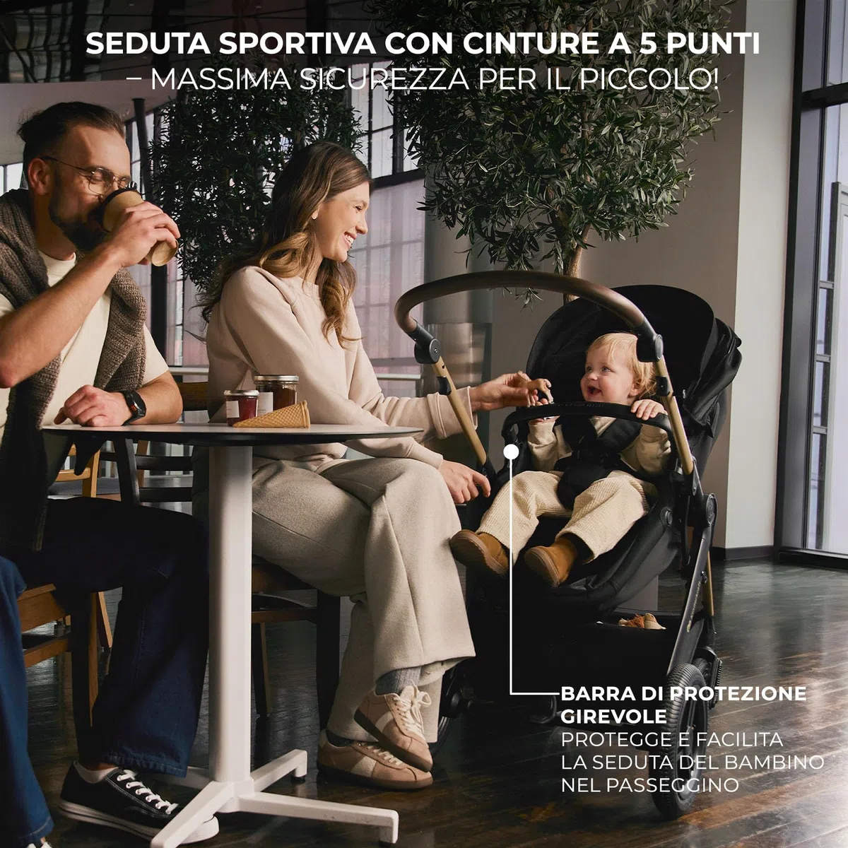 Kinderkraft MOOV XL 3 in 1, Passeggino fino a 27 kg, Carrozzina, Con Seduta I-SIZE 40-75 cm, Pieghevole, Ammortizzatore, Convertibile, Navicella XL, Con Accessori, Grigio Chiaro