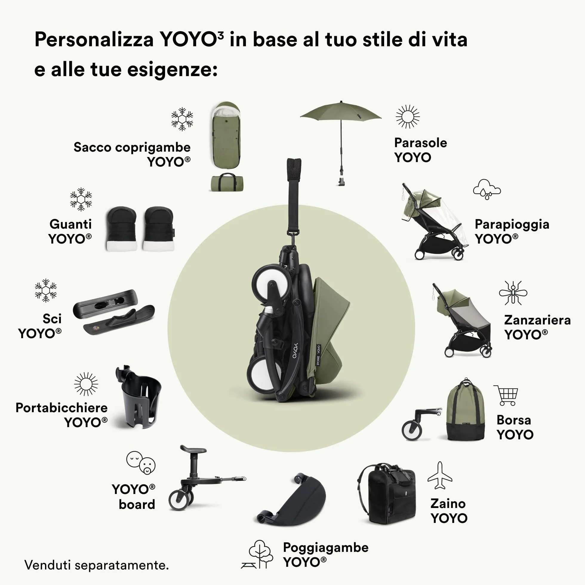 Sci Stokke YOYO - Passeggino per neve con borsa protettiva