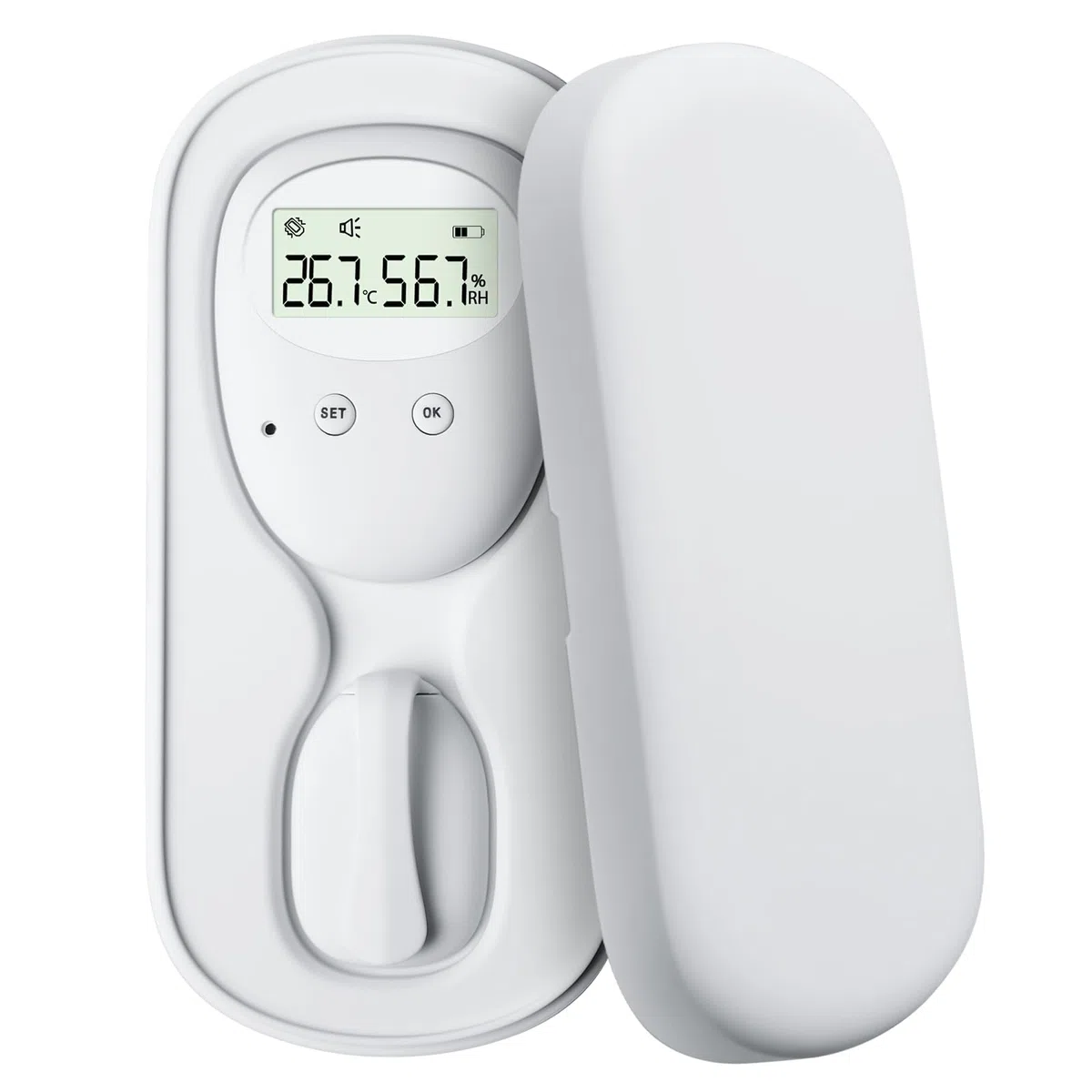 Allarme senza fili per bagnarsi sul letto, allarme wireless con ricevitore e trasmettitore a clip, indicatore di temperatura e umidità, ricarica USB per bambini vasino per la cura degli anziani