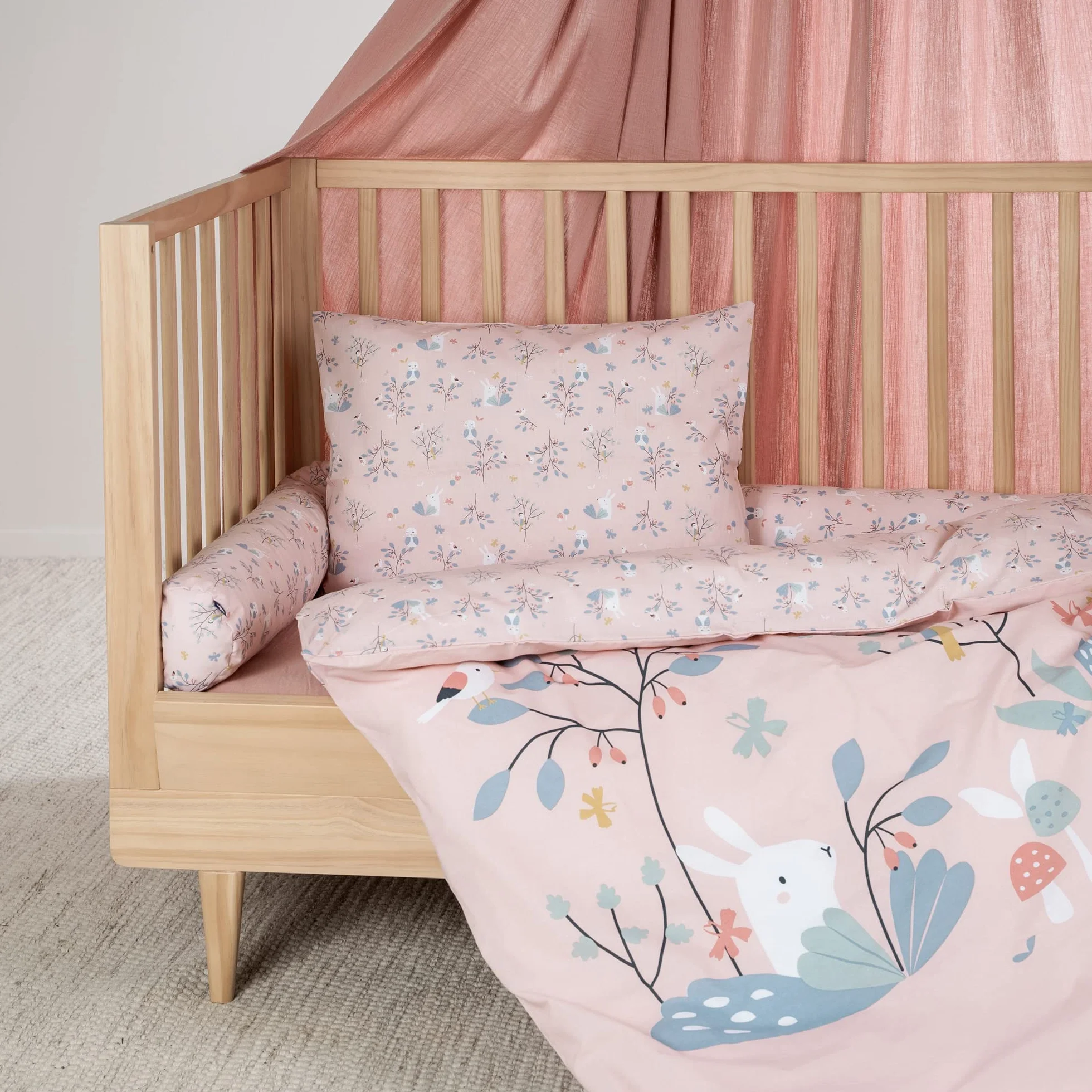 Julius Zöllner Biancheria da letto per bambini, 100% cotone, standard 100 by OEKO-TEX, made in Germany, dimensioni: 100 x 135 + 40 x 60 cm, colore: Rosalie