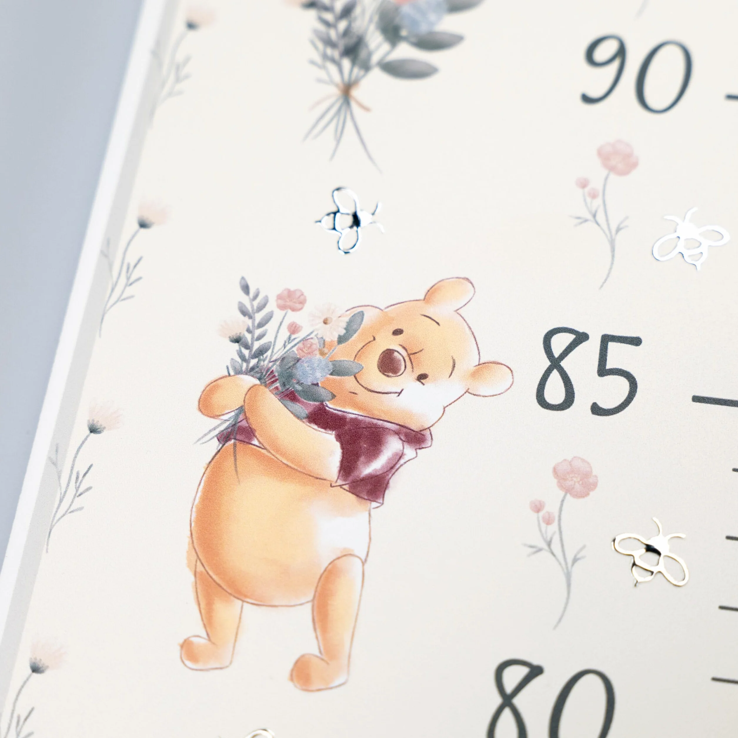 VALENTI & CO. Disney Winnie The Pooh Metro da Parete per Bambini 76x11 cm Legno Argento Regalo Battesimo Compleanno