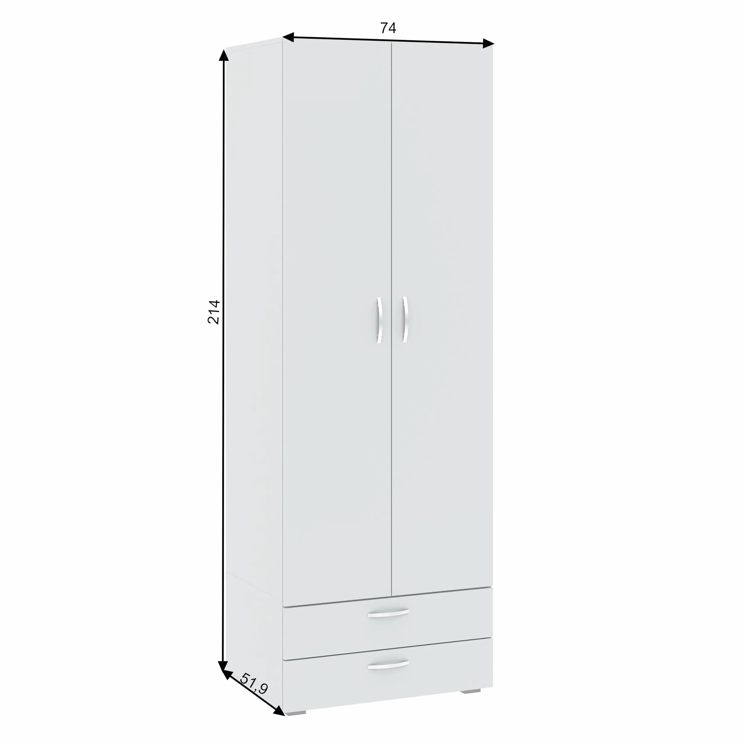 Oggi Italo Mobili Soggiorno Legno ingegnerizzato Bianco 74 x 214 x 51,9 cm