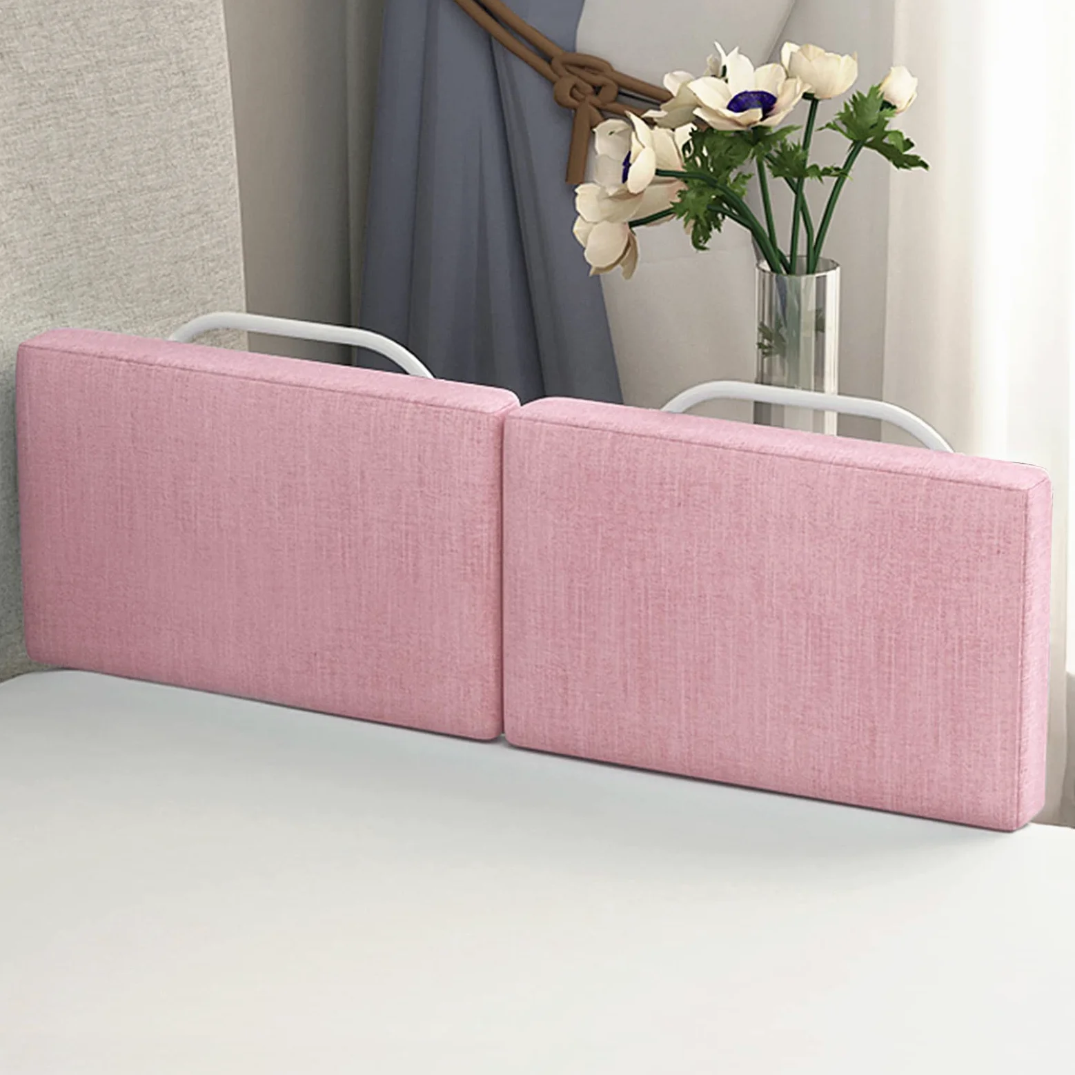 Uisebrt - 2 sponde di protezione per letto, 60 cm, protezione anticaduta, per bambini, 5 fori, regolabile in altezza, protezione di sicurezza, per neonati, bambini e ragazzi, 120 cm, colore rosa