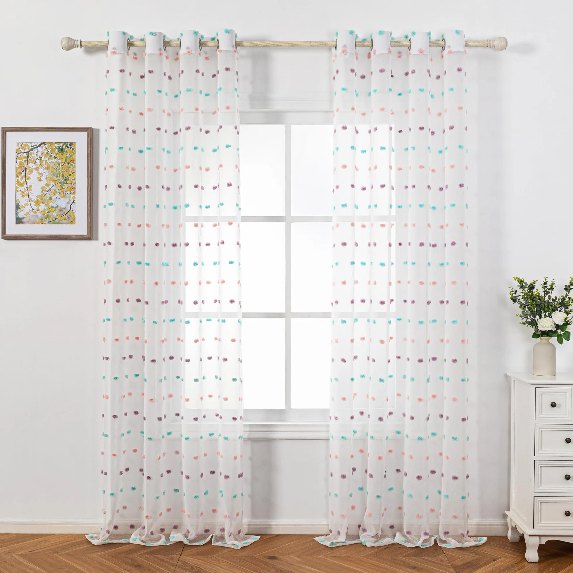 Tende con occhielli per camera dei bambini in voile moderne semitrasparenti MYSKY HOME