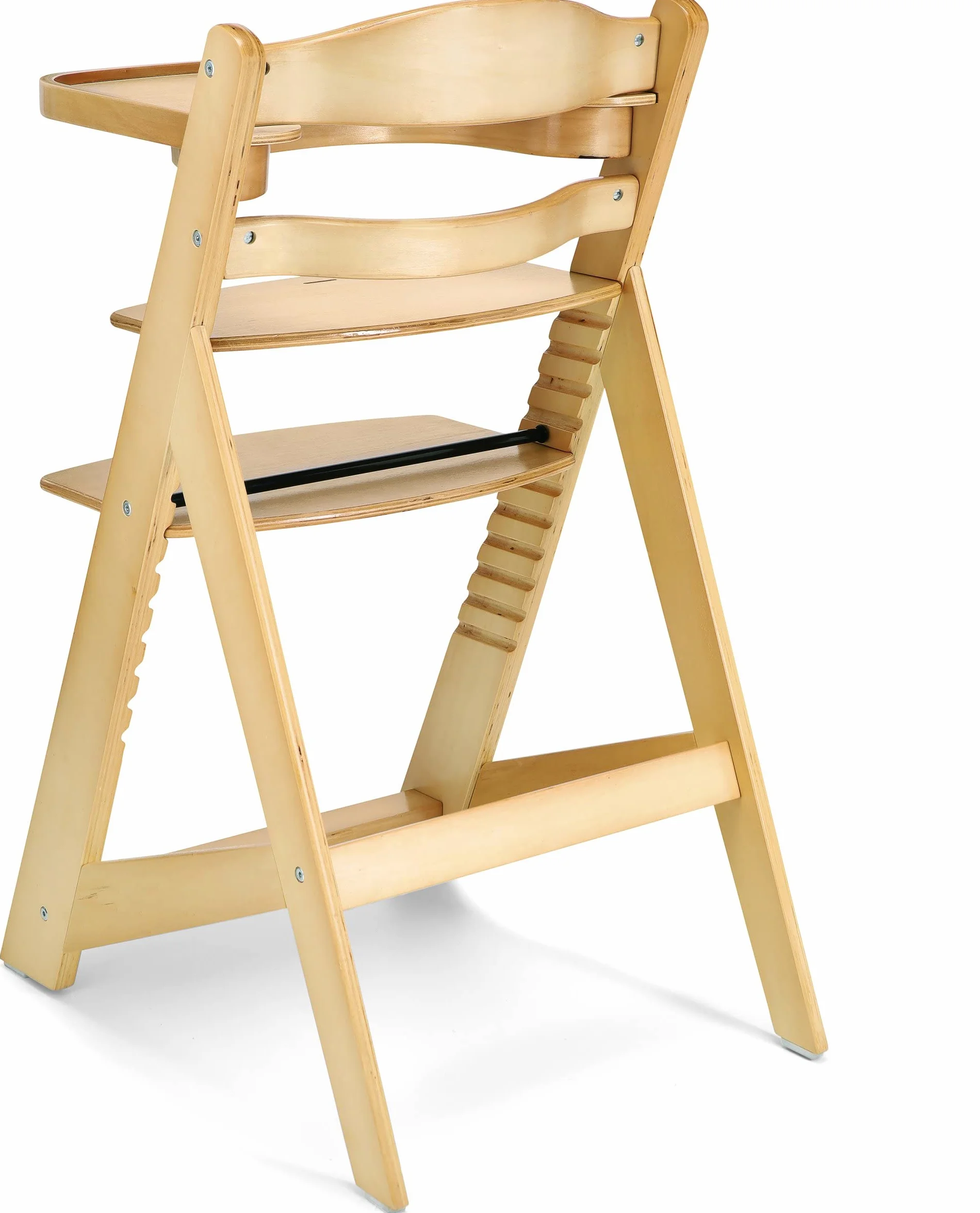Moby-System Seggiolone Evolutivo Legno Massello Ontano 0-12 Anni 12 Livelli Altezza Regolabile Vassoio Removibile Cuscino Cintura Sicurezza 3 Punti