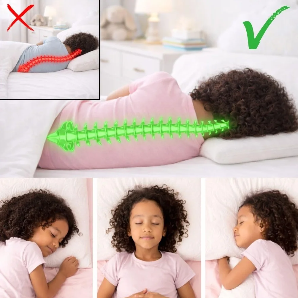 Cuscino Bambini Viscoelastico 70X35X6 Ergonomico Traspirante Ipoallergenico Morbido Lavabile Supporto Cervicale Età 2 a 8 Anni Per Lettino E Letto Singolo 90X190 Oeko Tex