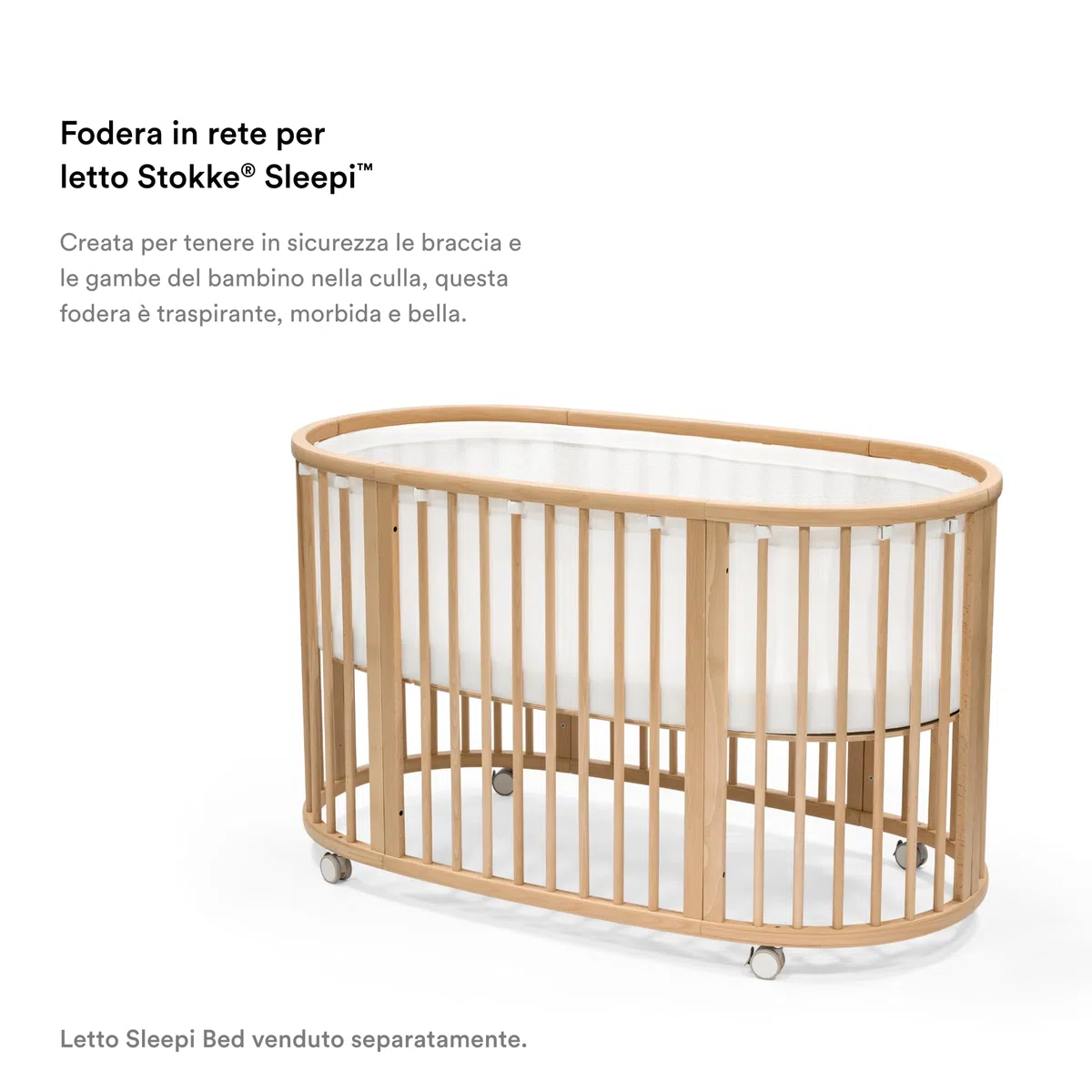 Stokke Fodera in rete Sleepi, Bianca - Rete 3D traspirante per un sonno sicuro - Compatibile con culla/letto Sleepi - Lavabile in lavatrice