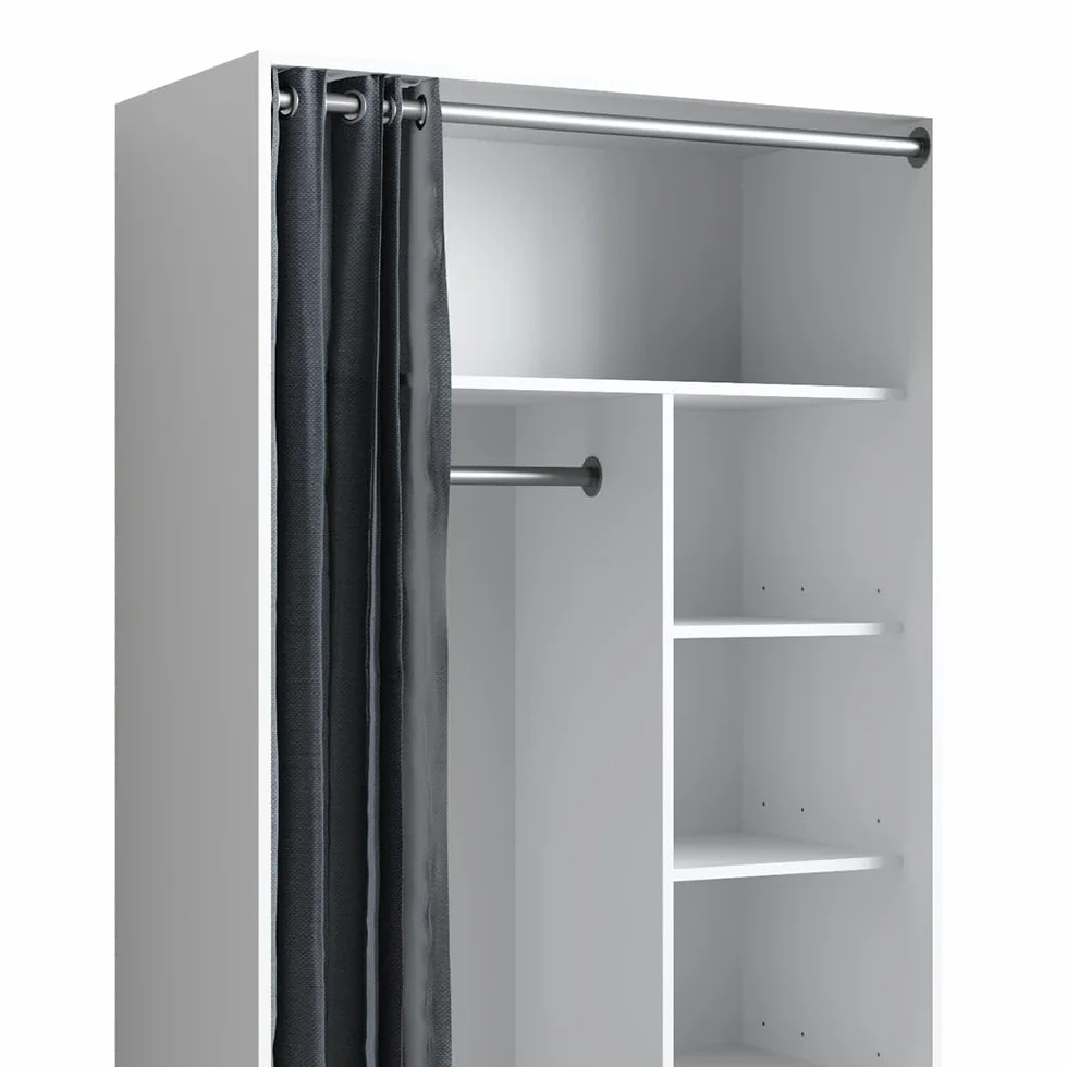 Vicco Armadio multifunzione Doros Bianco 100x168 cm con rulli