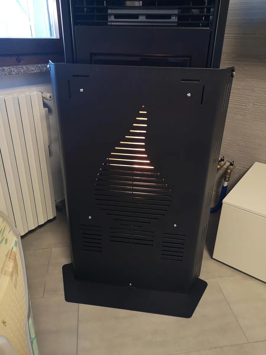PROTEZIONE STUFA CON DOPPIO PANNELLO PER LA MASSIMA SICUREZZA DEI BAMBINI CONTRO LE USTIONI NUOVO MODELLO (NERO ANTRACITE CON BASE)