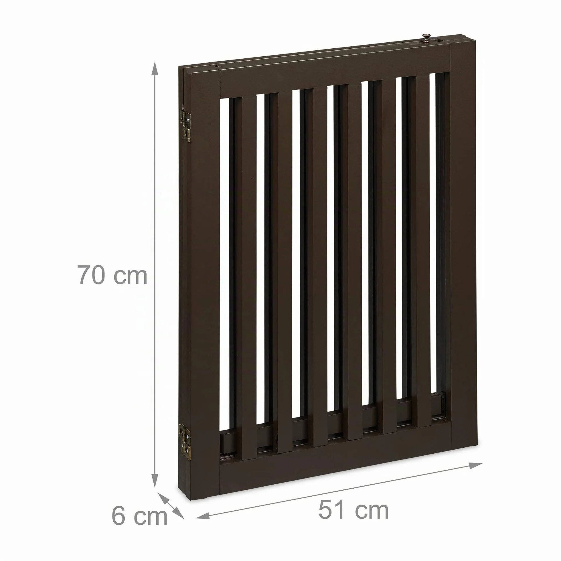 Relaxdays Cancelletto Animali, Barriera per Cani e Gatti, 3 Pannelli, Recinzione per Scale, MDF, 70x154 cm, Marrone