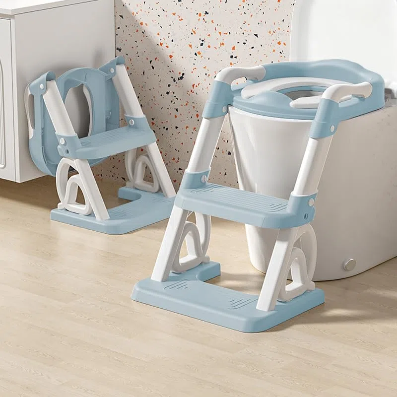Riduttore WC per bambini, rialzo WC per bambini, per ragazzi e ragazze, adattatore WC per bambini con cuscino, antischizzi e antiscivolo, PVC (blu)