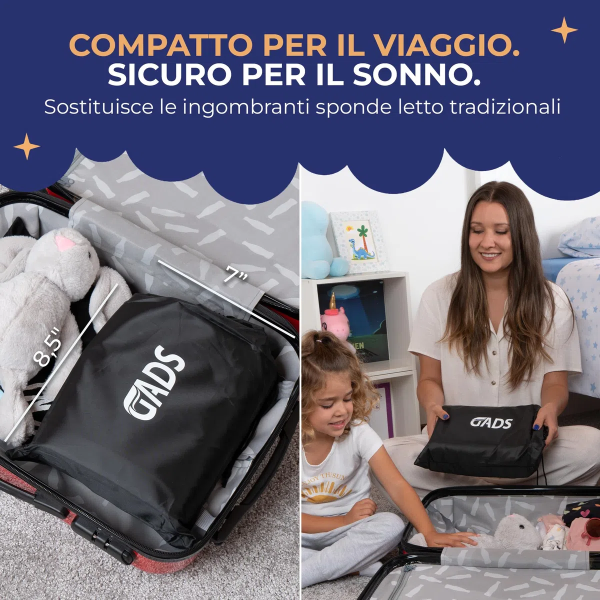 Sponde Letto da Viaggio per Bambini (Confezione da 2), Barriere Letto Gonfiabili per Letti Singoli, Matrimoniali, Queen e King, Paracolpi Portatili e Antiscivolo – Resistenti all’Acqua e Durevoli