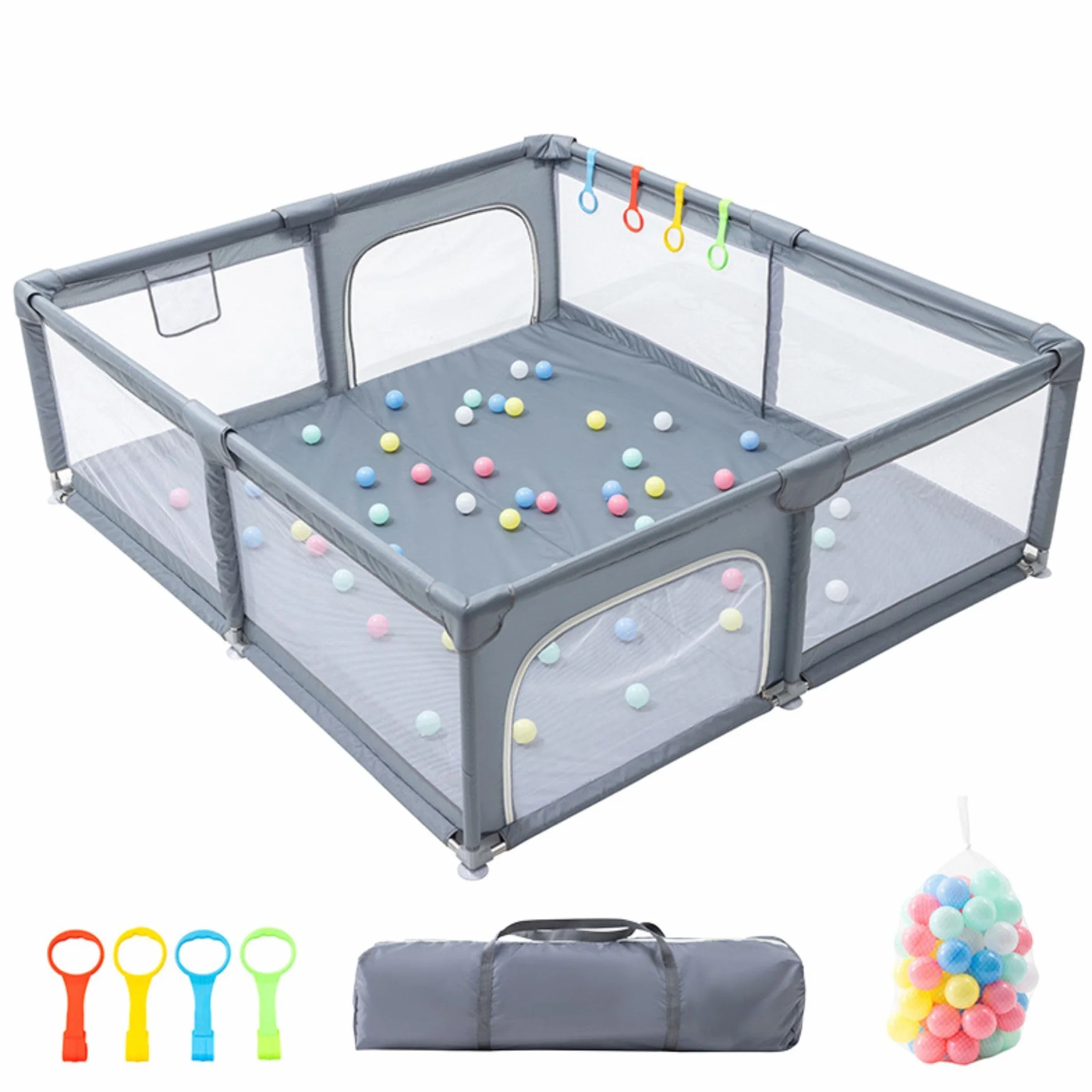 GLOKID Parco per bambini modulabile 180 x 200 cm con borsa di stoccaggio e gancio