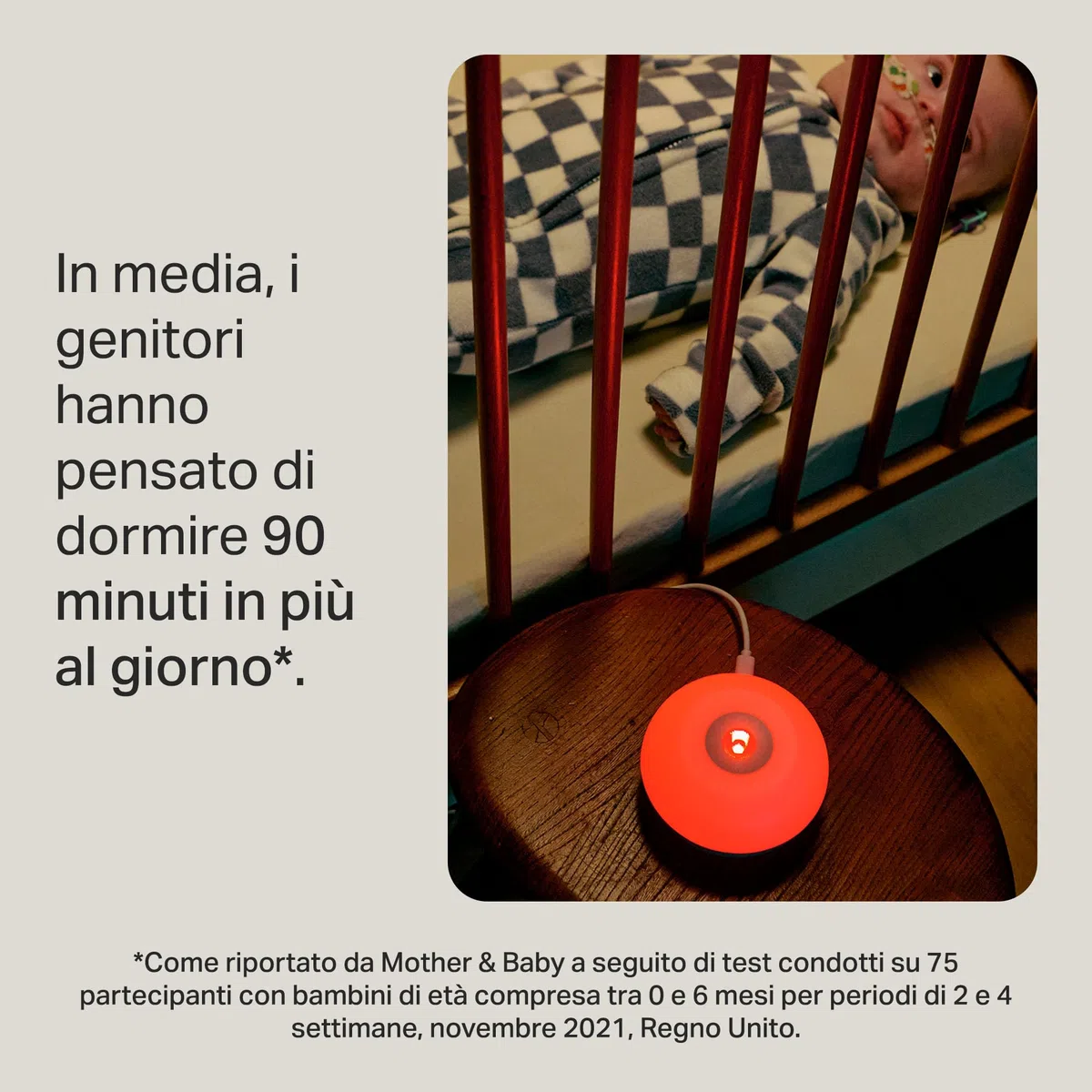 Tommee Tippee ausilio per il sonno Dreammaker, testato scientificamente per far dormire meglio i bambini, rumore rosa, luce rossa notturna, sensore CrySensor intelligente