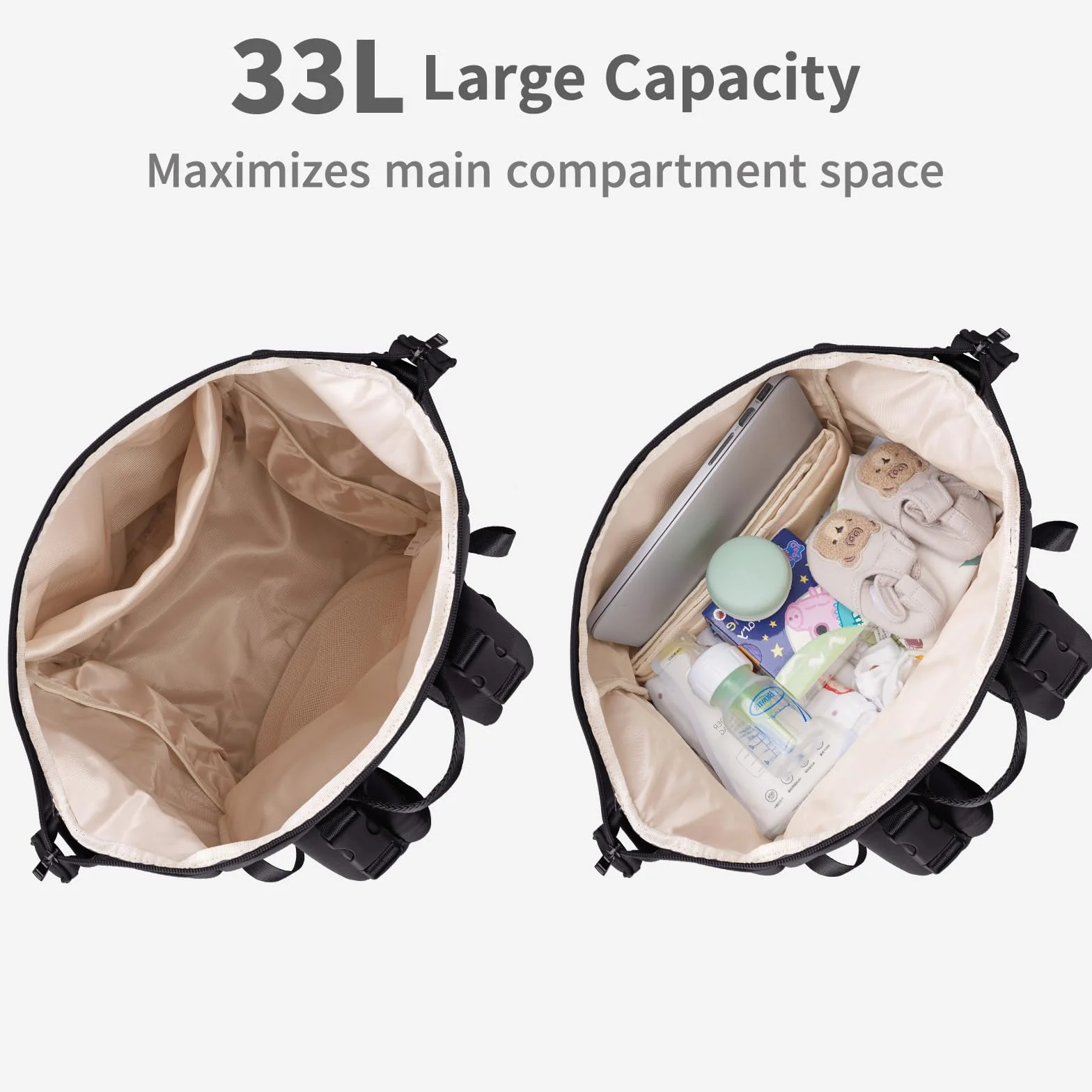 CEI-CEI Zaini Fasciatoio per Neonati Borsa Multifunzione Impermeabile in Neoprene con Tasca Isolata Zaino per Pannolini da Viaggio con Portabebè Integrato
