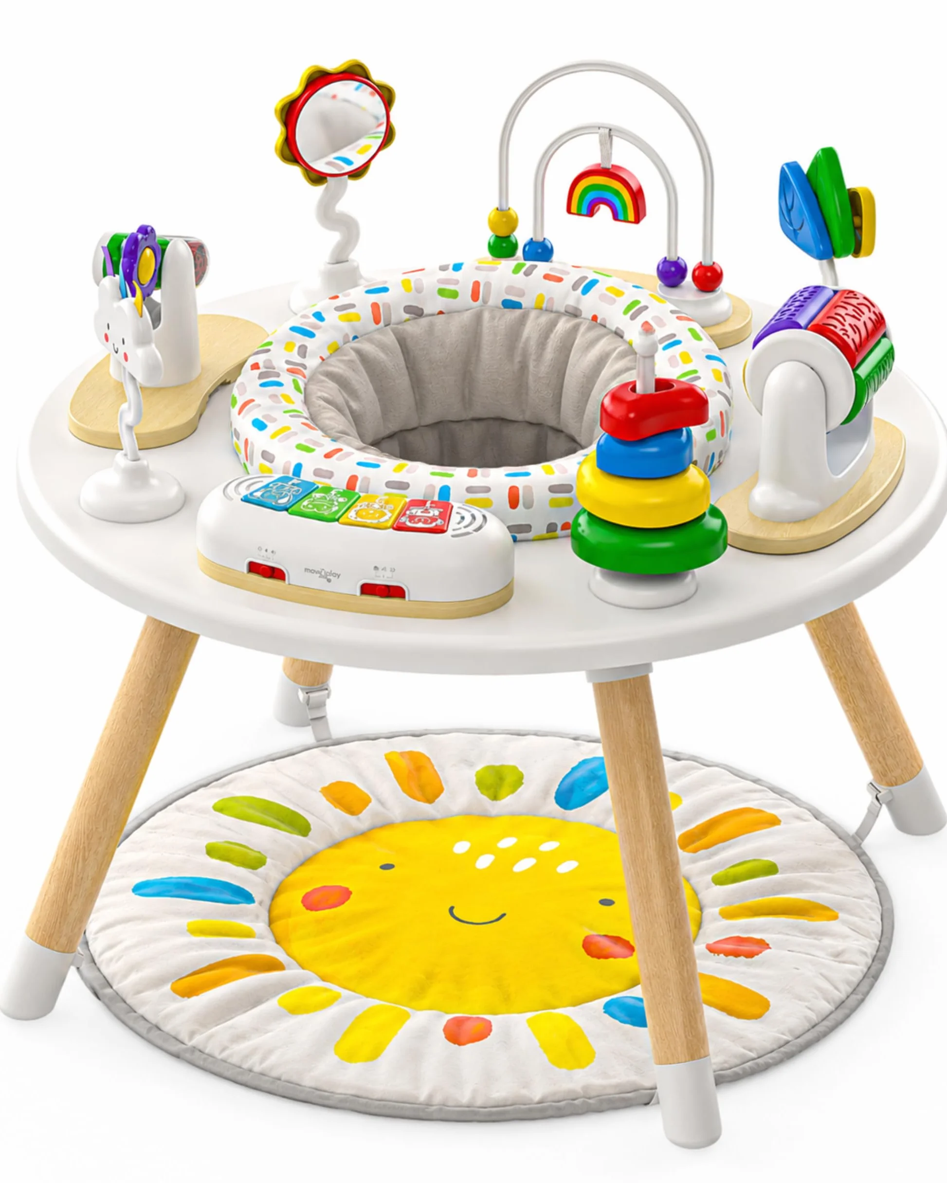 Move2Play Centro attività per bambini 4 in 1 Montessori Tummy Time Exersaucer Jumper Toddler Table