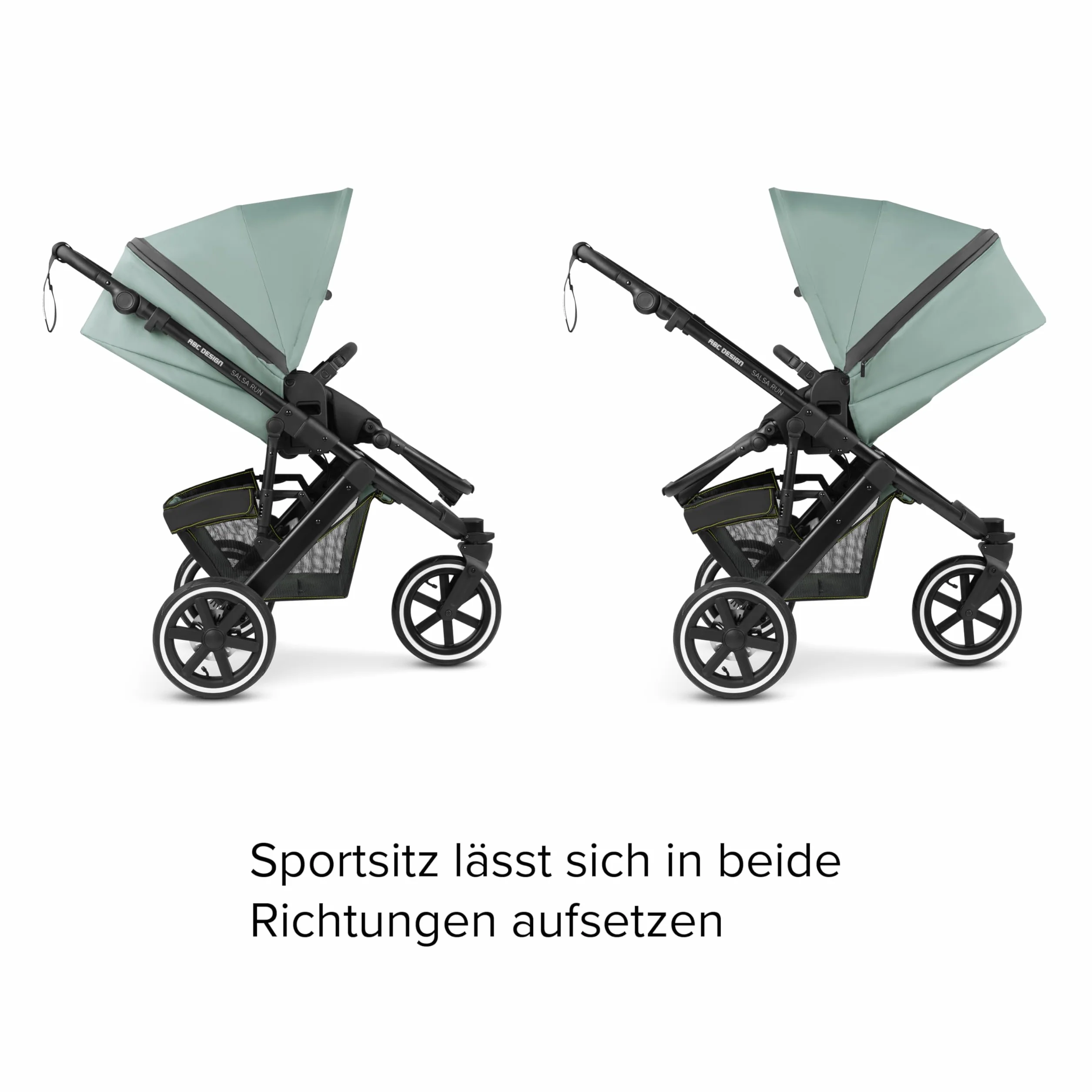 ABC Design Passeggino Sportivo Salsa Run Buggy 3-Kołowy Jogging Verde Acqua