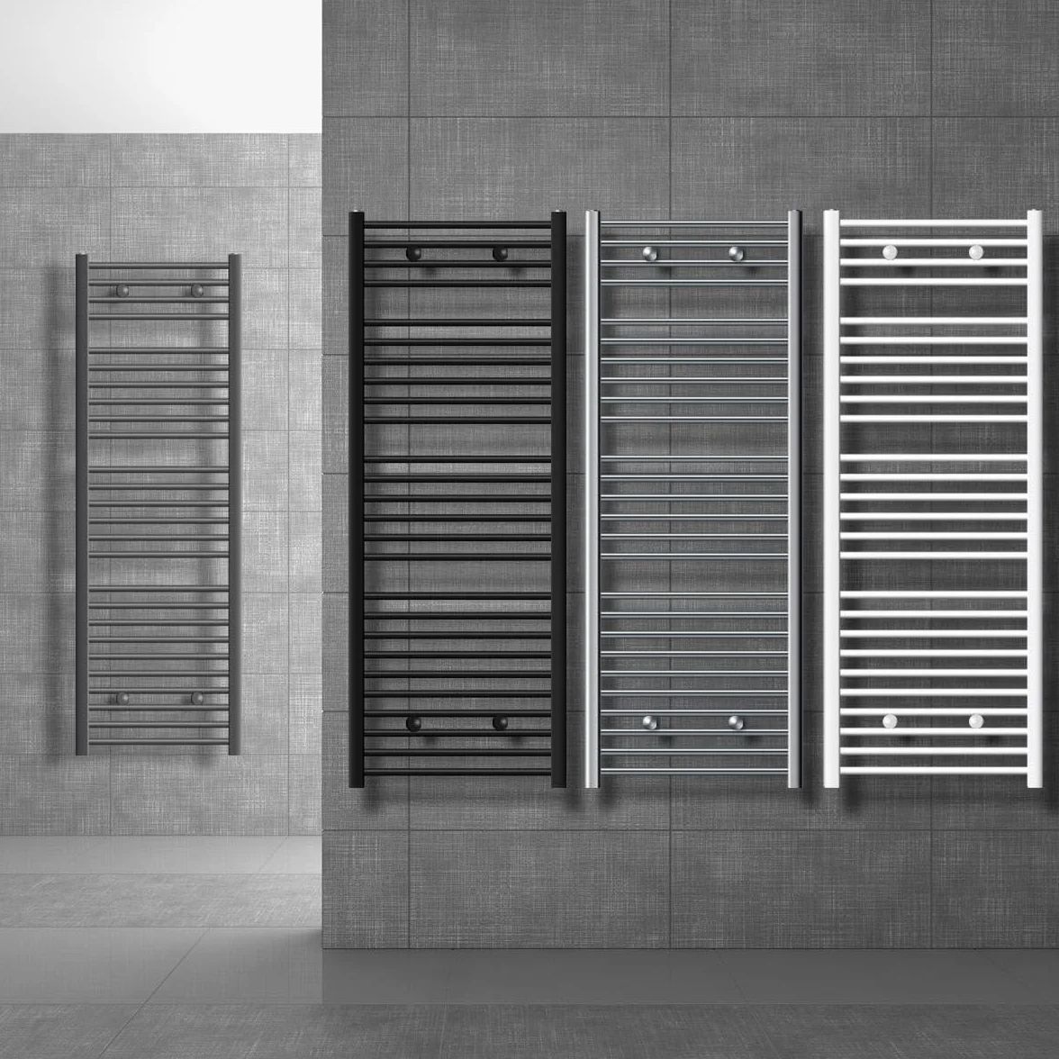 ECD Germany Radiatore Scaldasalviette 300 x 800 mm Cromato Acciaio Dritto Non Elettrico