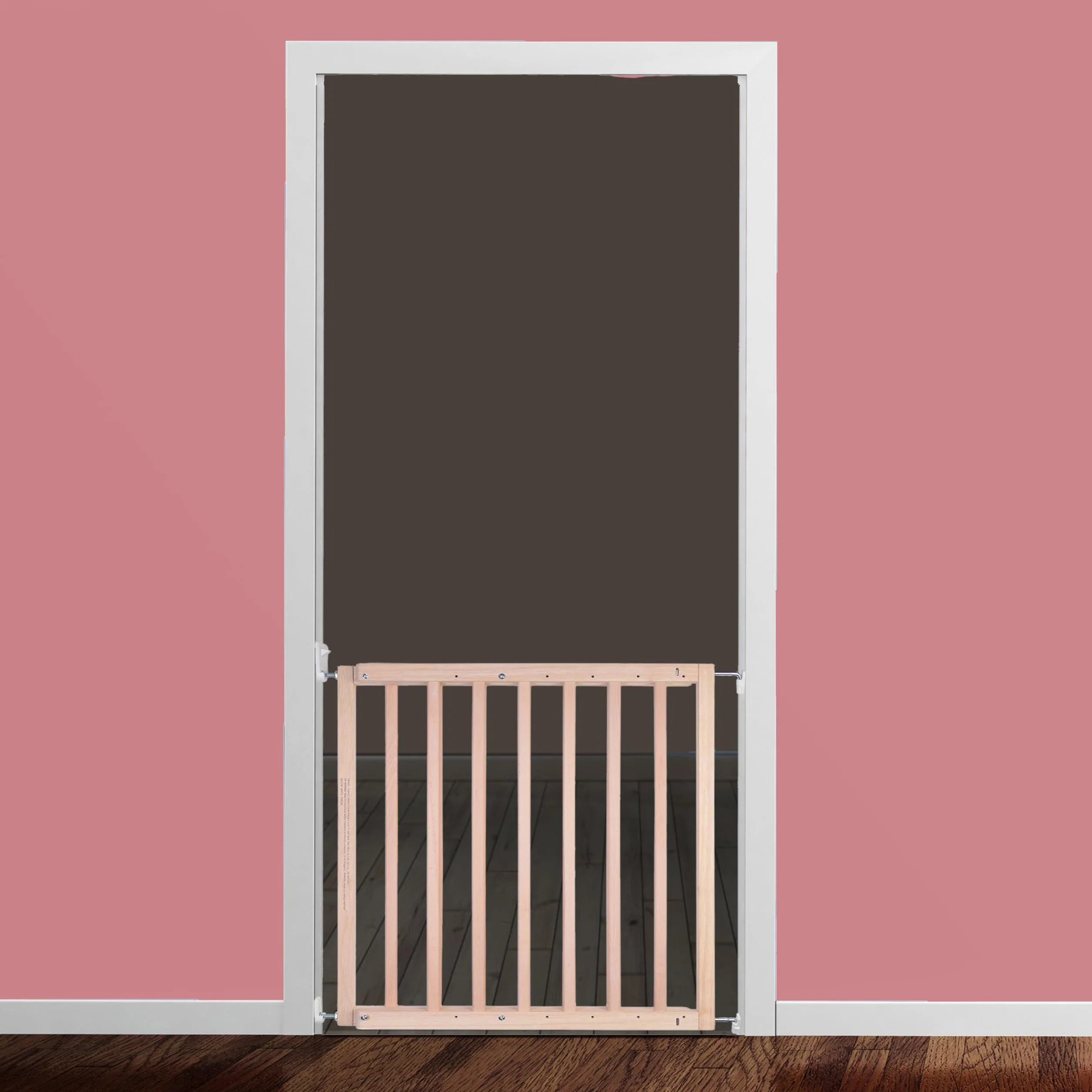 Bettacare Cancelletto per Cani in Legno 63,5-105,5cm Naturale Montaggio a Vite