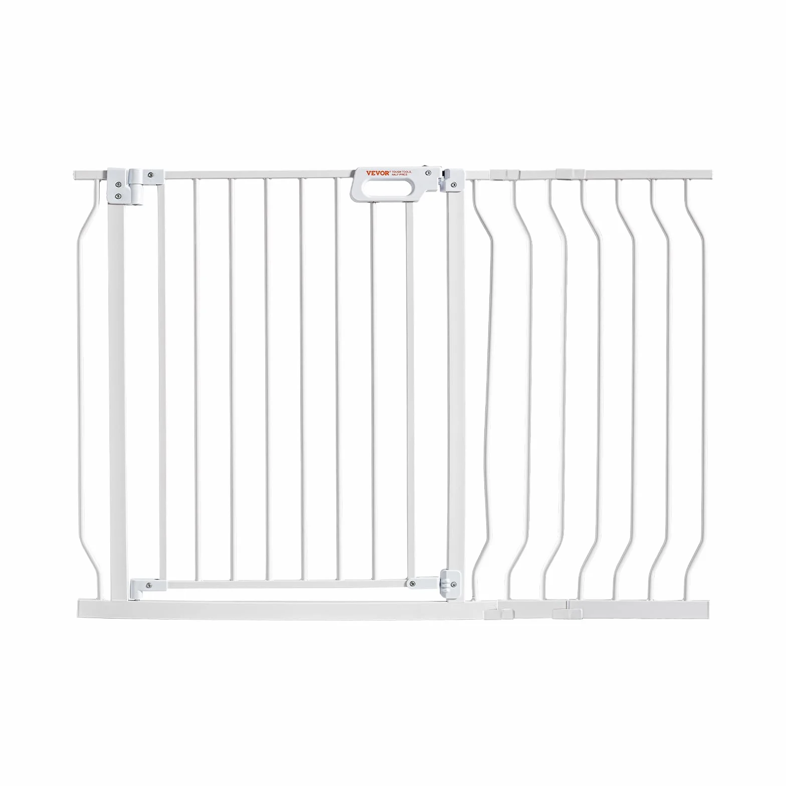VEVOR Cancelletto di Sicurezza per Bambini Larghezza Espandibile 75-123 cm Altezza 76 cm Cancello per Cani Gatti Scale Porte Corridoi Bianco