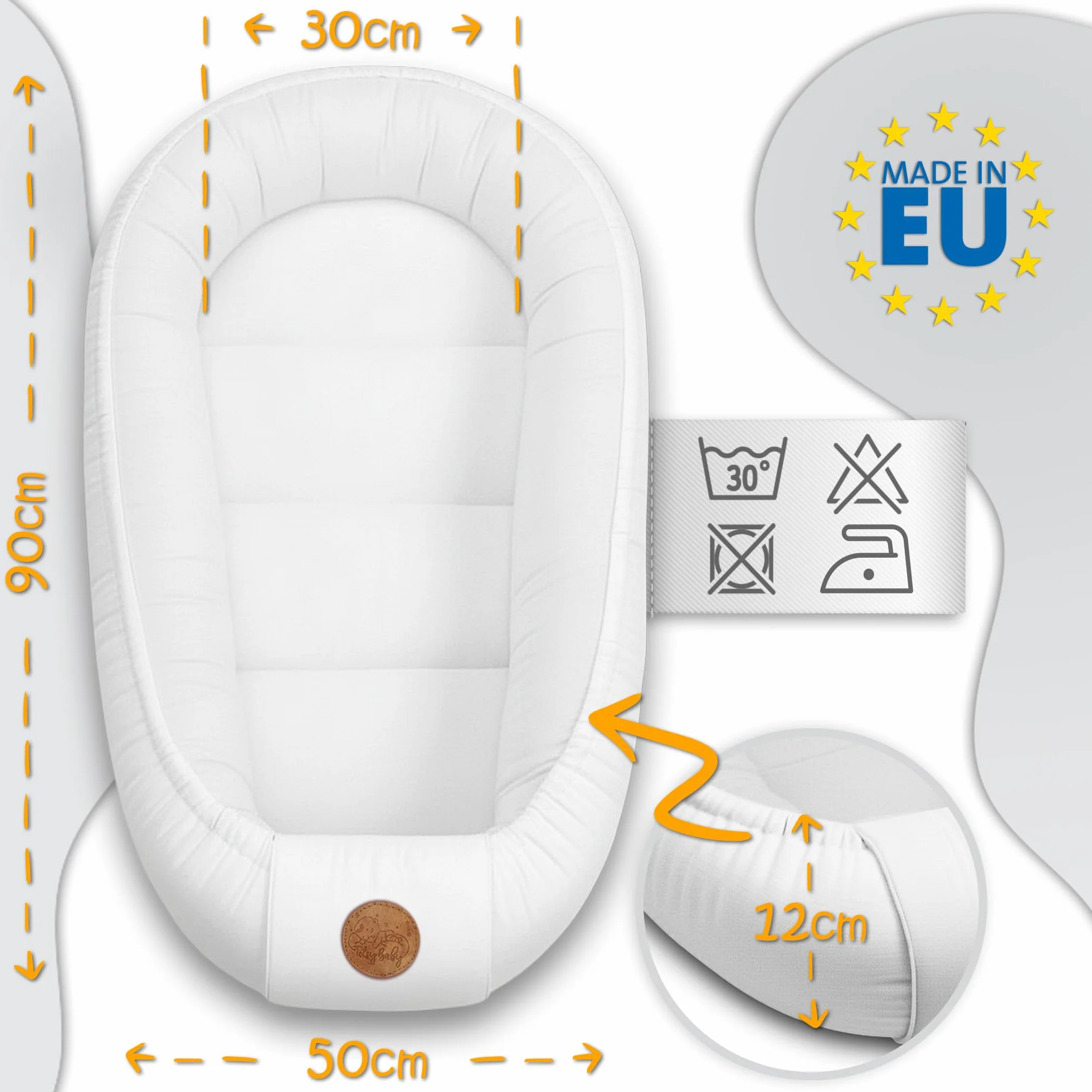 Riduttore lettino neonato 90x50 cm baby nest trasportabile nido culla pod cocoonababy babynest antisoffoco Gufi Grigio Chiaro