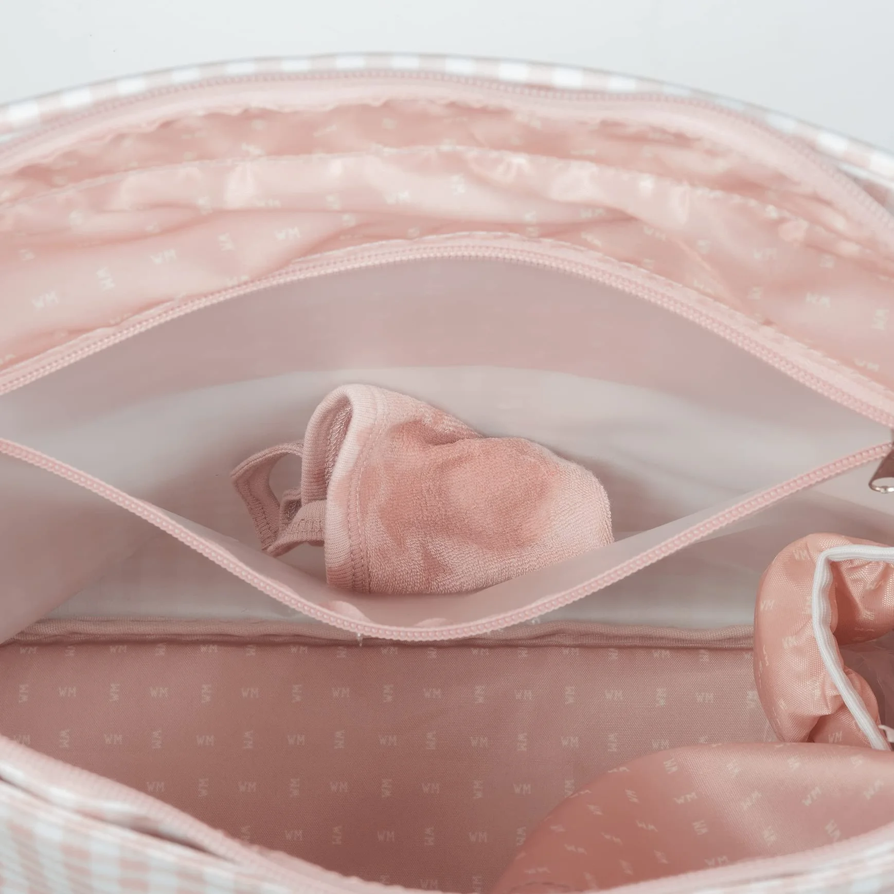 Borsa fasciatoio Walking Mum I Love Vichy rosa 42 x 36 x 13 cm